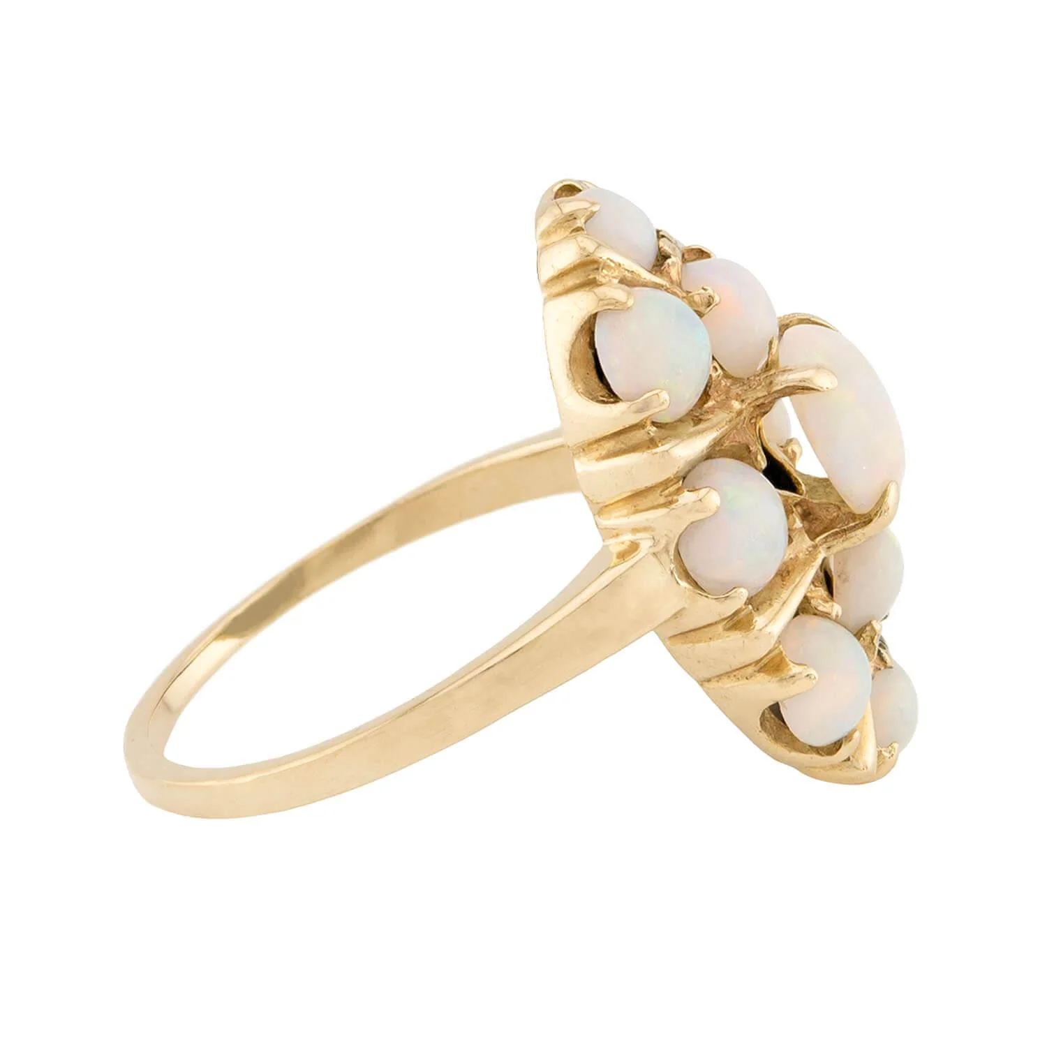 Victorian 14k Opal Navette Ring - Image 3