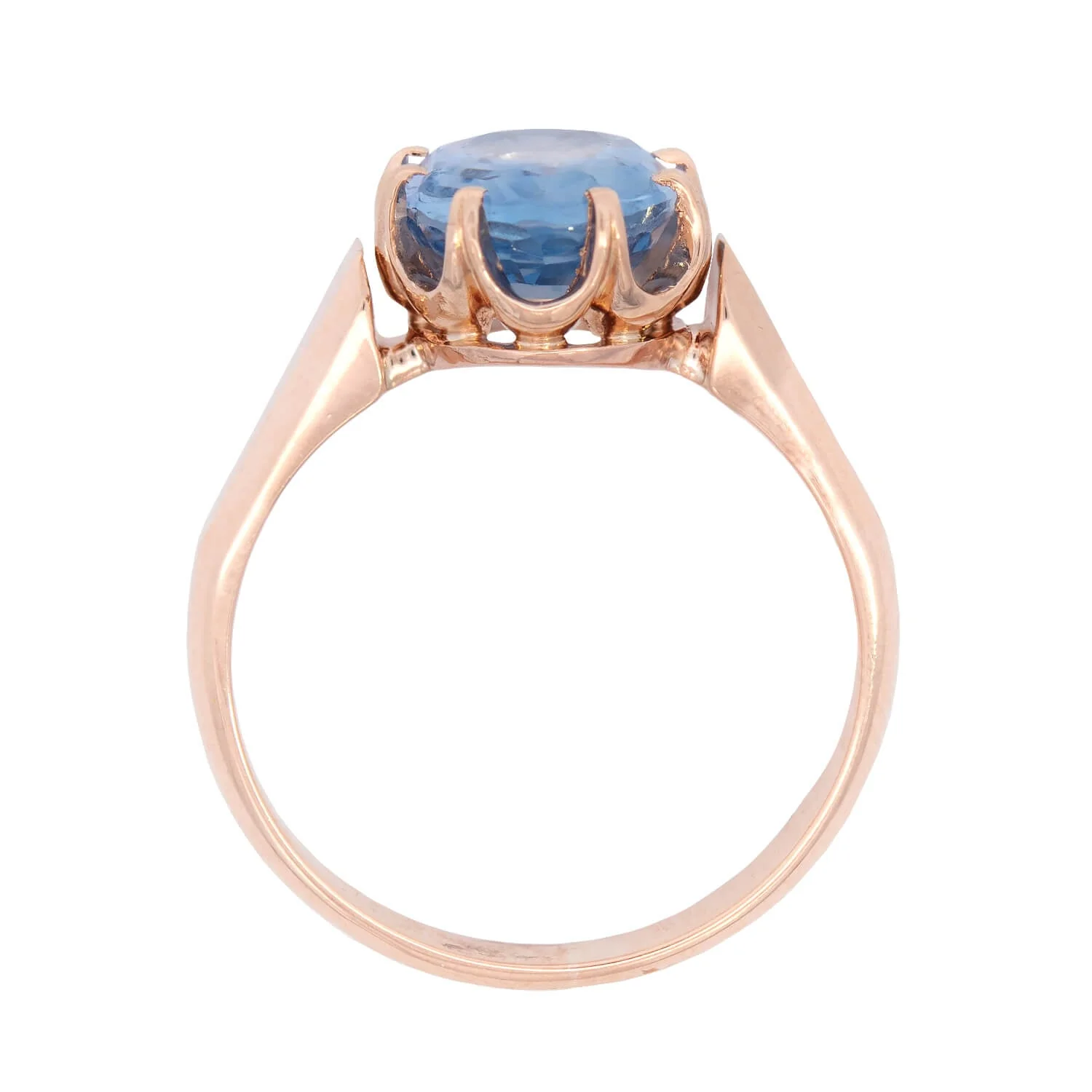 Victorian 14k Oval No Heat Ceylon Sapphire Ring 3.34ctw - Image 4