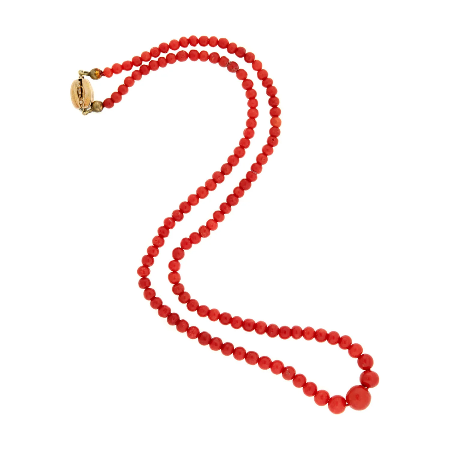 Victorian 14k Oxblood Coral Graduated Necklace - Image 2
