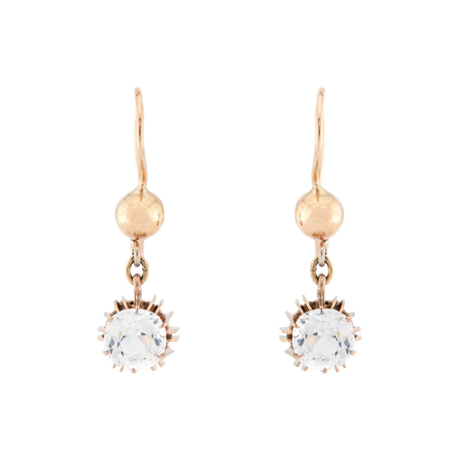 Victorian 14k Paste Dangle Earrings