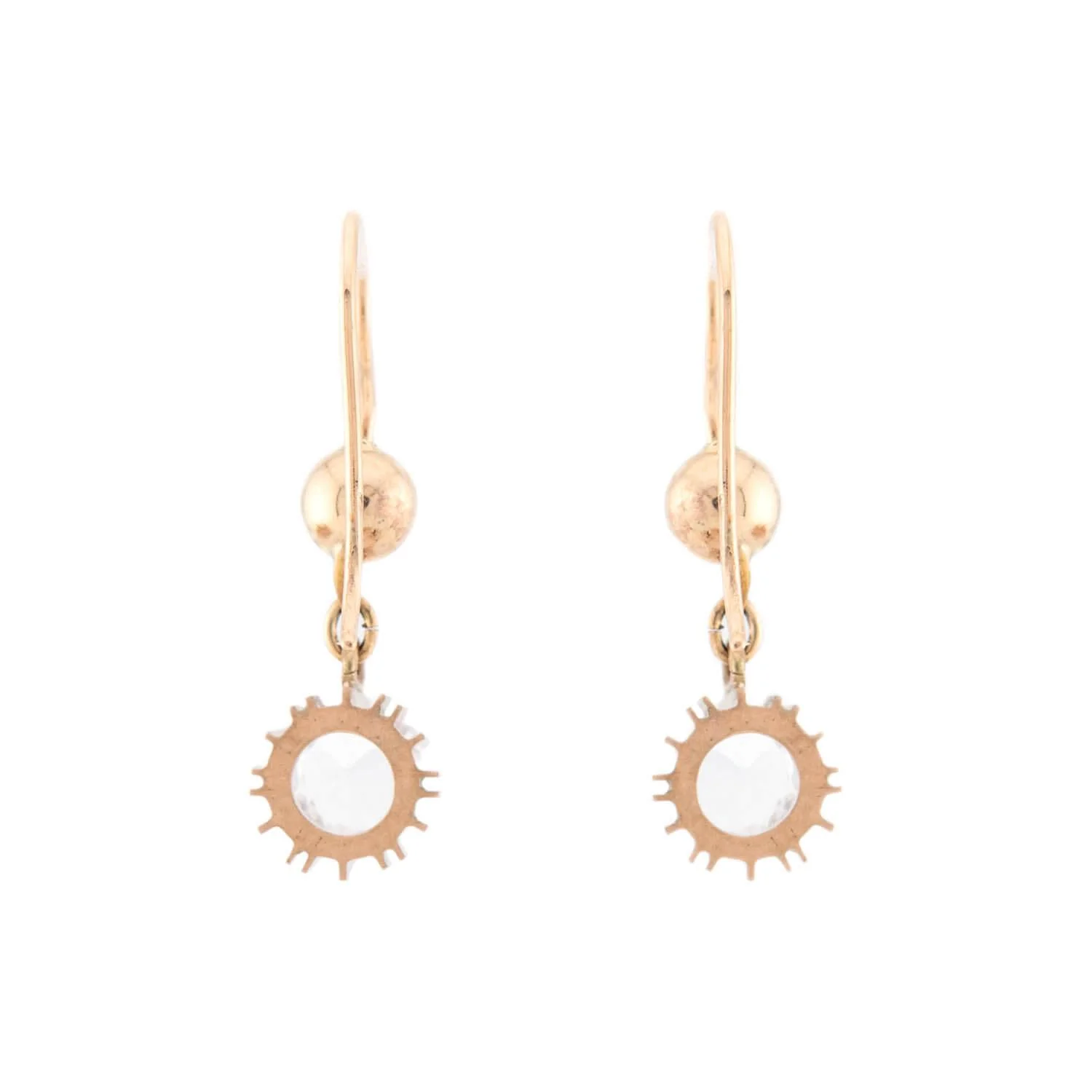 Victorian 14k Paste Dangle Earrings - Image 3