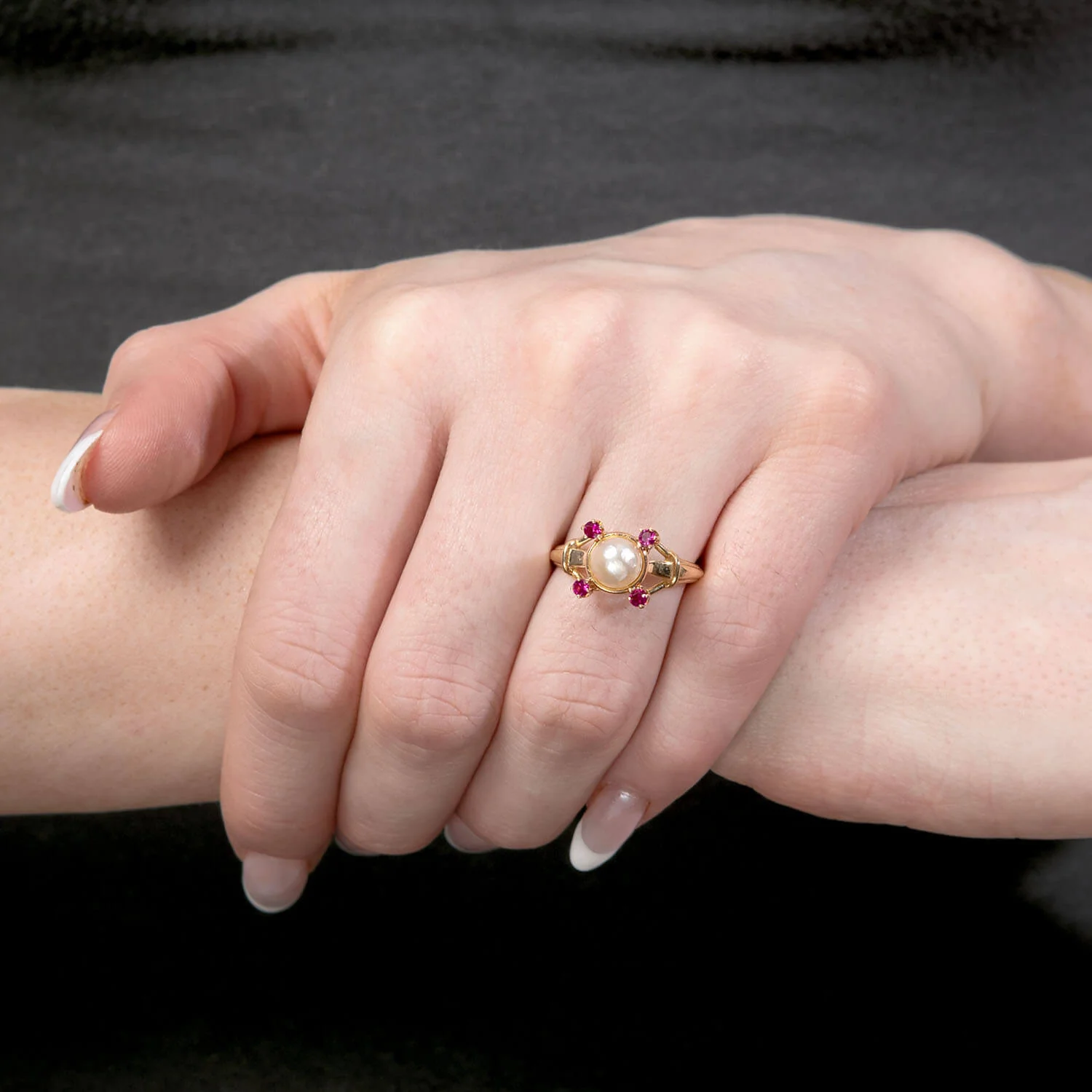 Victorian 14k Pearl and Ruby Ring - Image 6