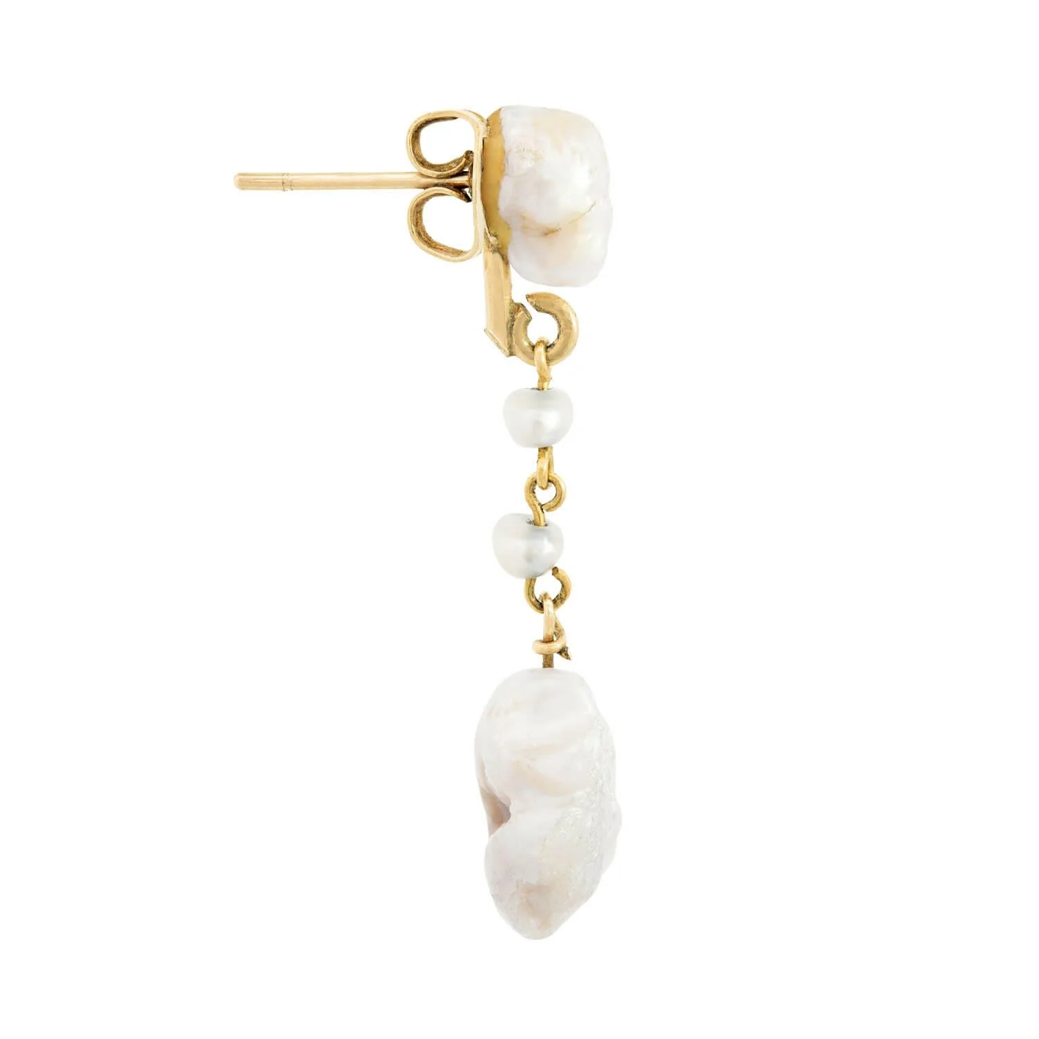 Victorian 14k Pearl Drop Earrings - Image 2