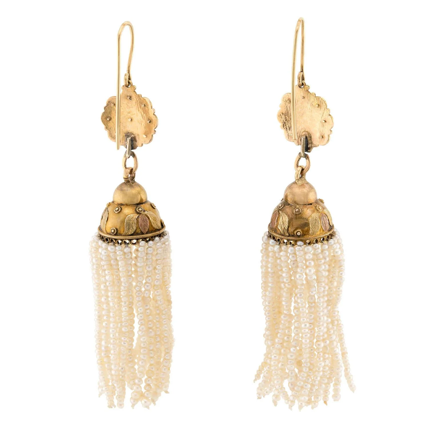 Victorian 14k Pearl Tassel Earrings - Image 3
