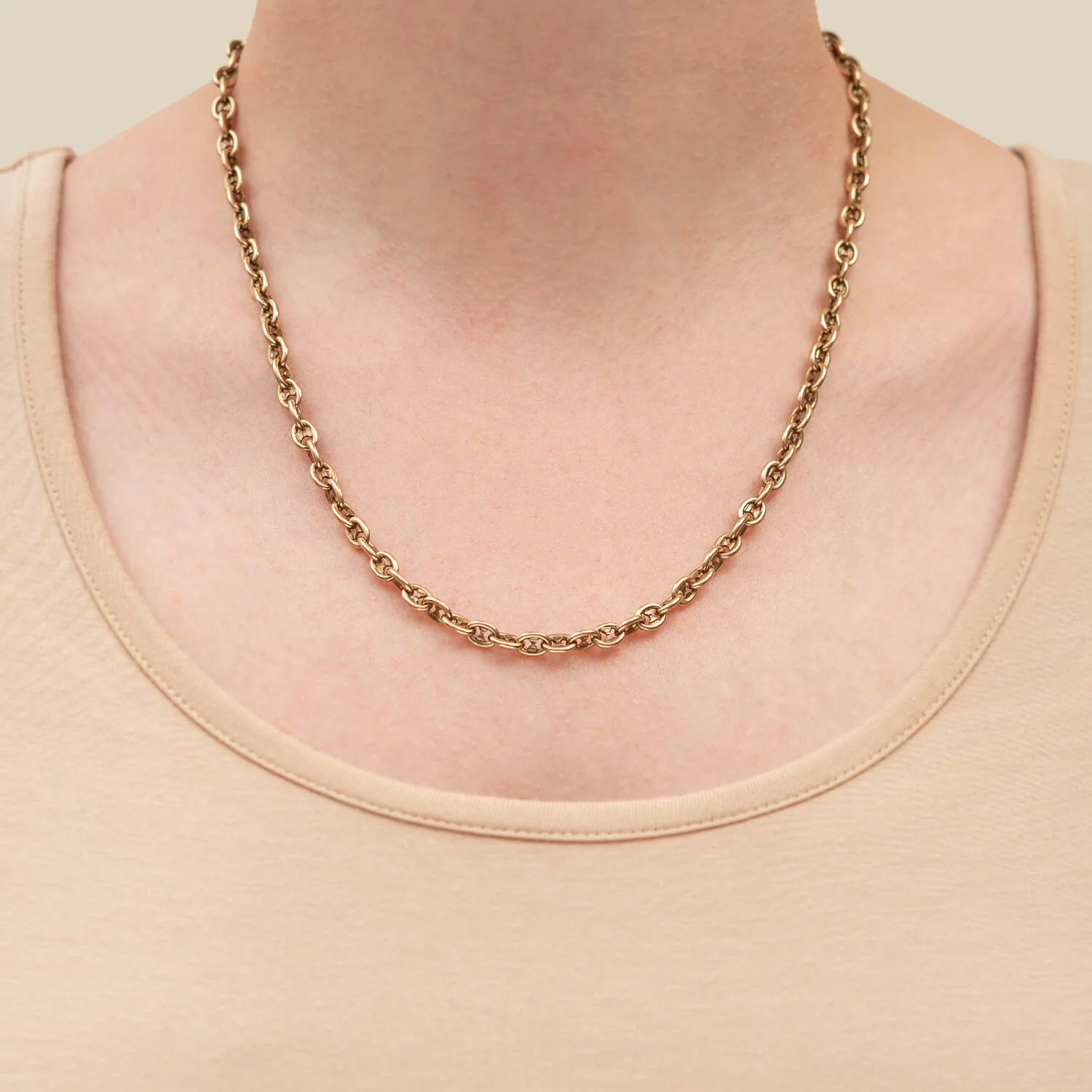Victorian 9k Petite Mariner Link Necklace - Image 5