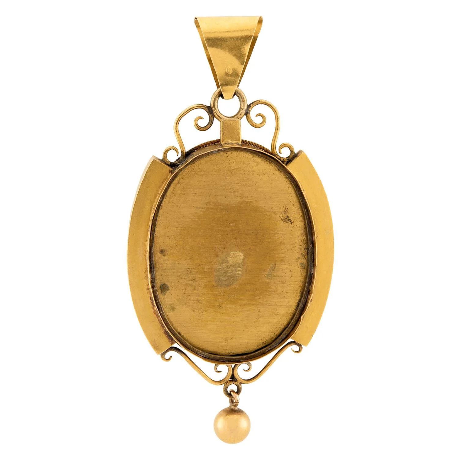 Victorian Large 14k Pietra Dura Pendant - Image 3