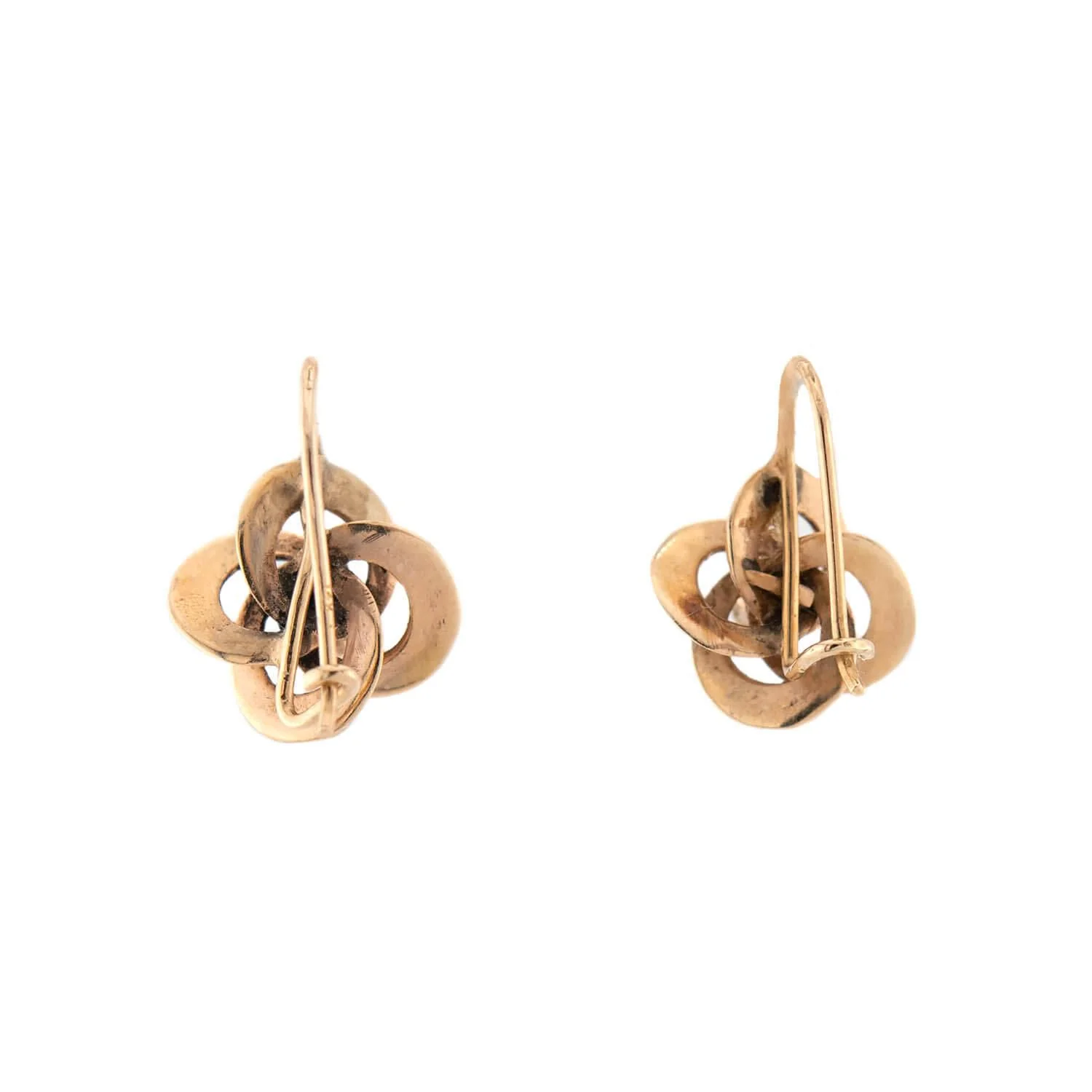 Victorian 14k Repousse Love Knot Motif Earrings - Image 3
