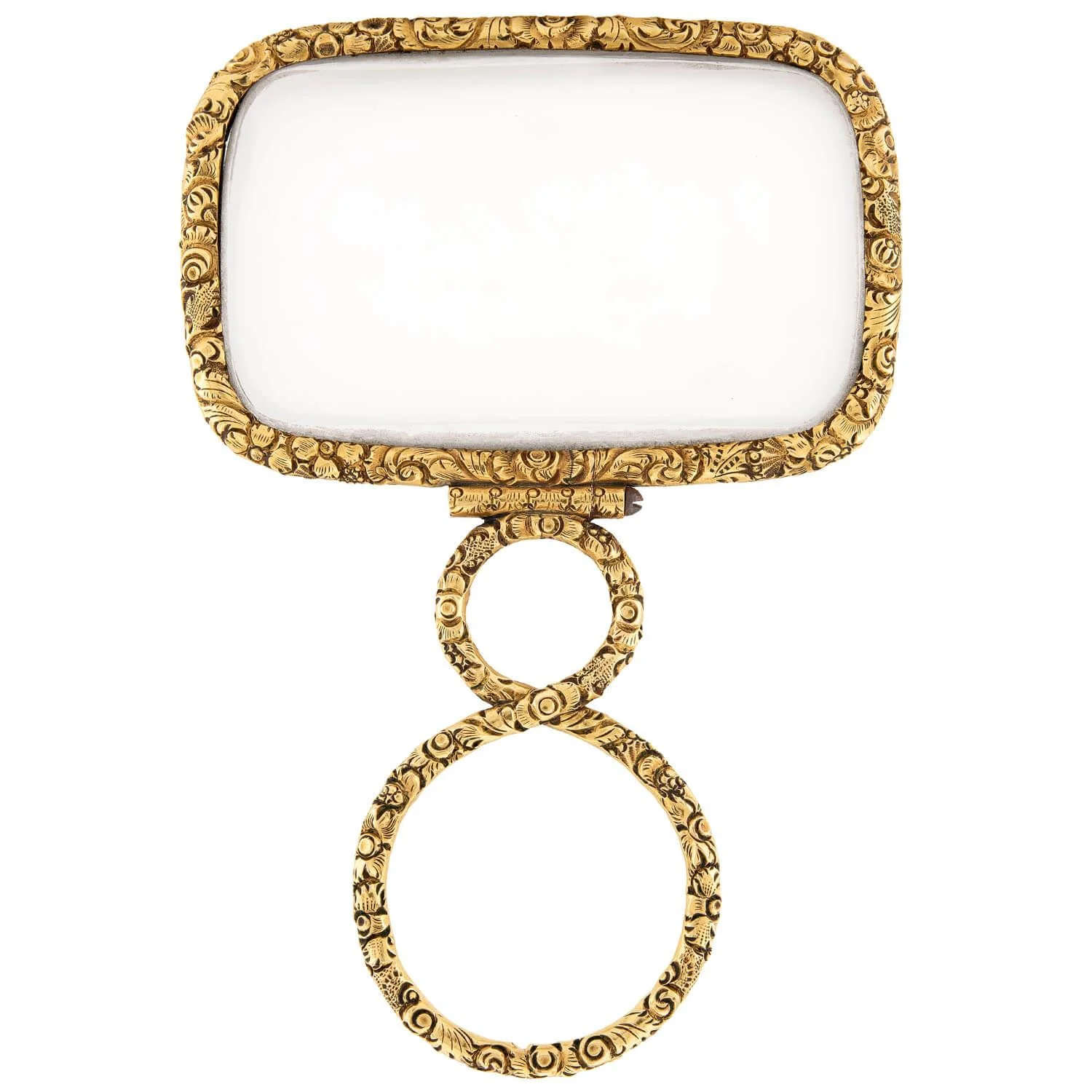 Victorian 14k Repoussé Magnifying Glass - Image 2