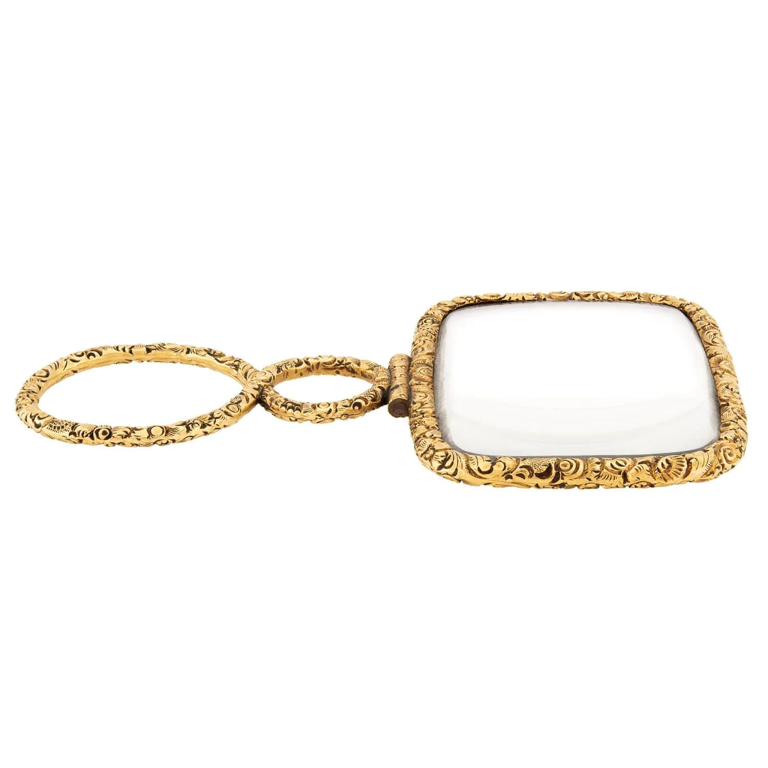 Victorian 14k Repoussé Magnifying Glass - Image 3