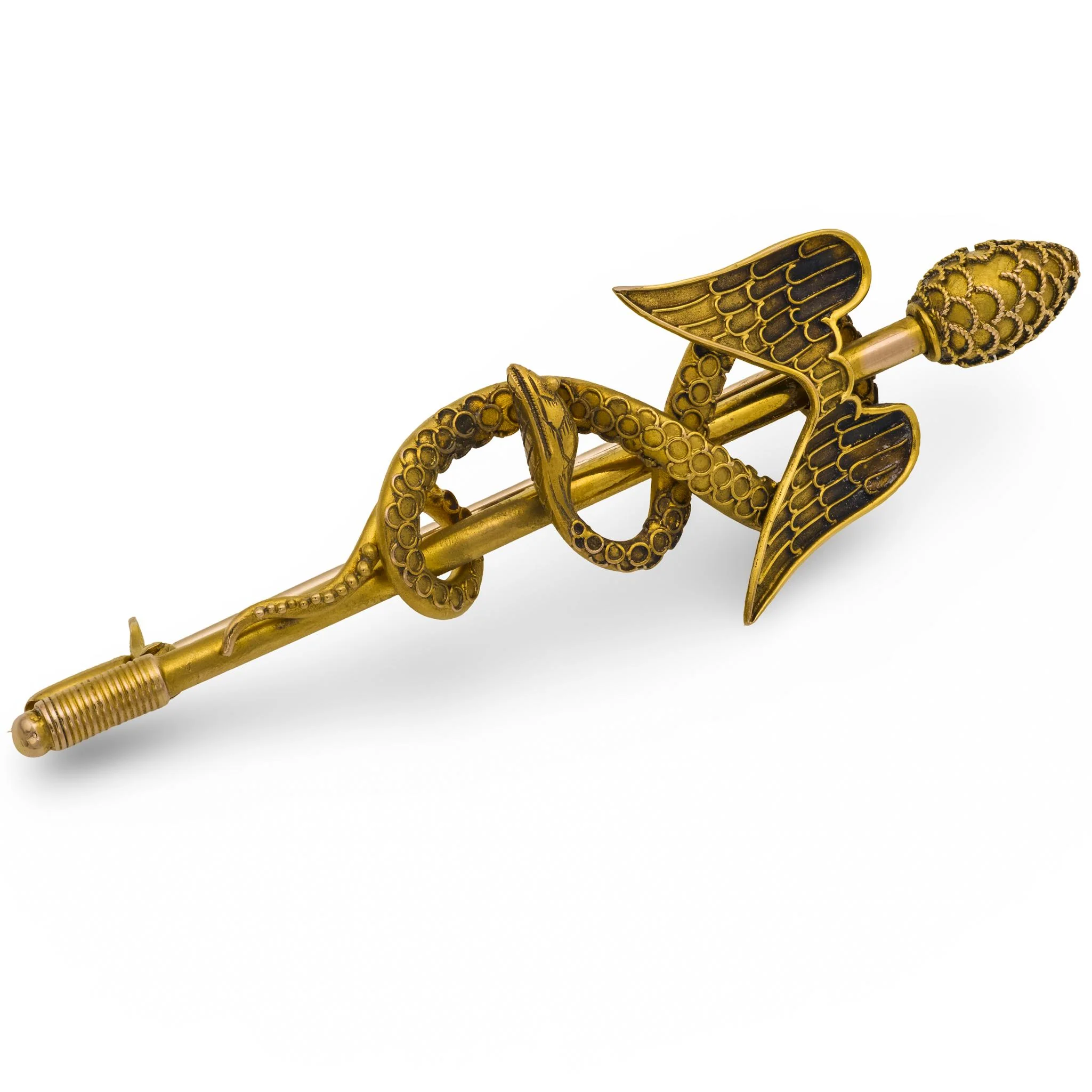Victorian 14k Rod of Asclepius Pin - Image 2