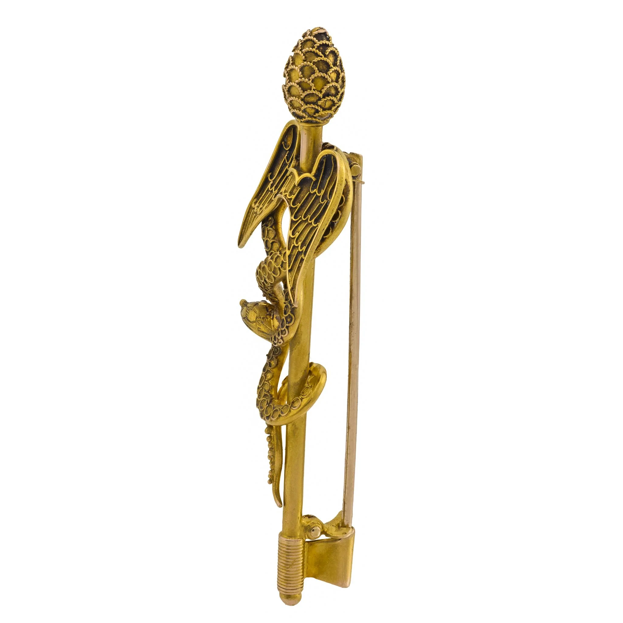 Victorian 14k Rod of Asclepius Pin - Image 3