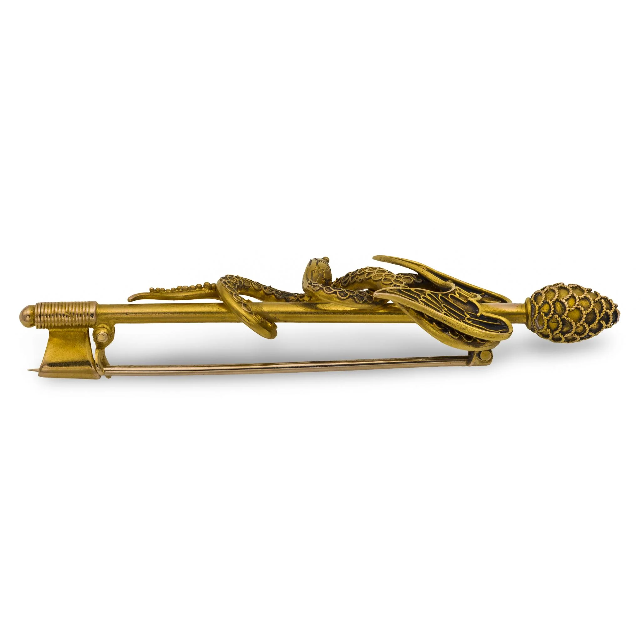 Victorian 14k Rod of Asclepius Pin - Image 4