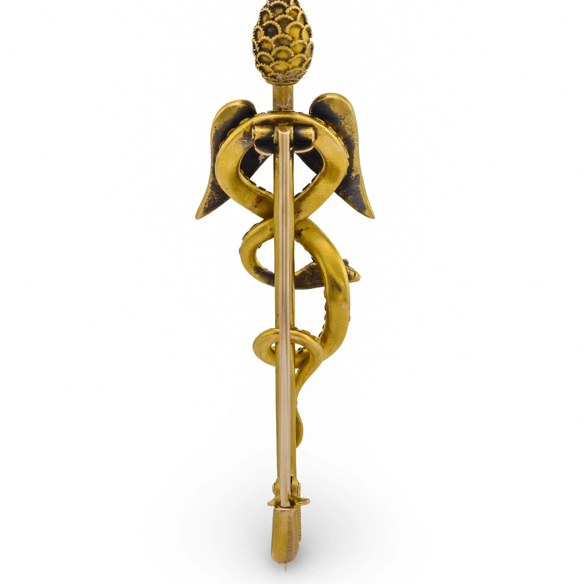 Victorian 14k Rod of Asclepius Pin - Image 5