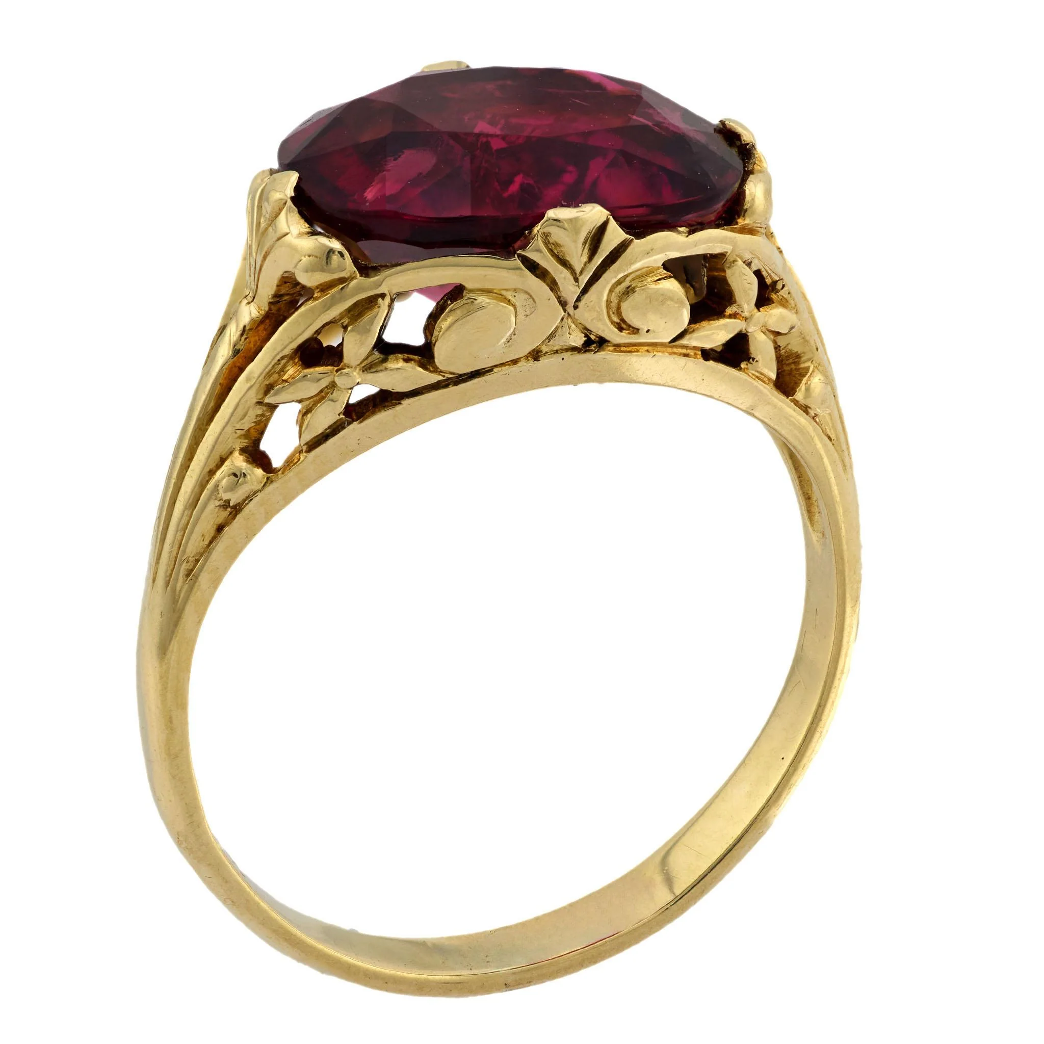 Victorian 14k 3.48ct Rubellite Ring - Image 4