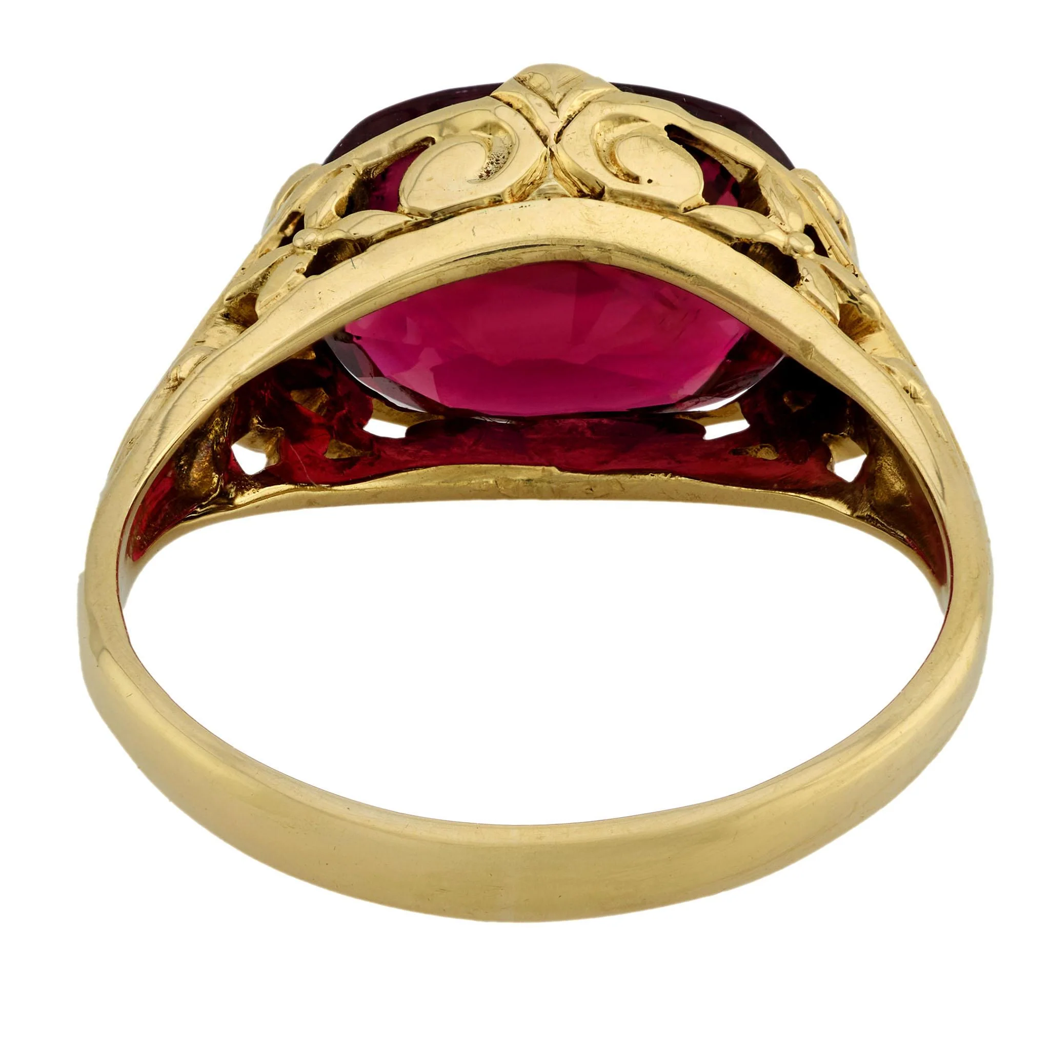 Victorian 14k 3.48ct Rubellite Ring - Image 5