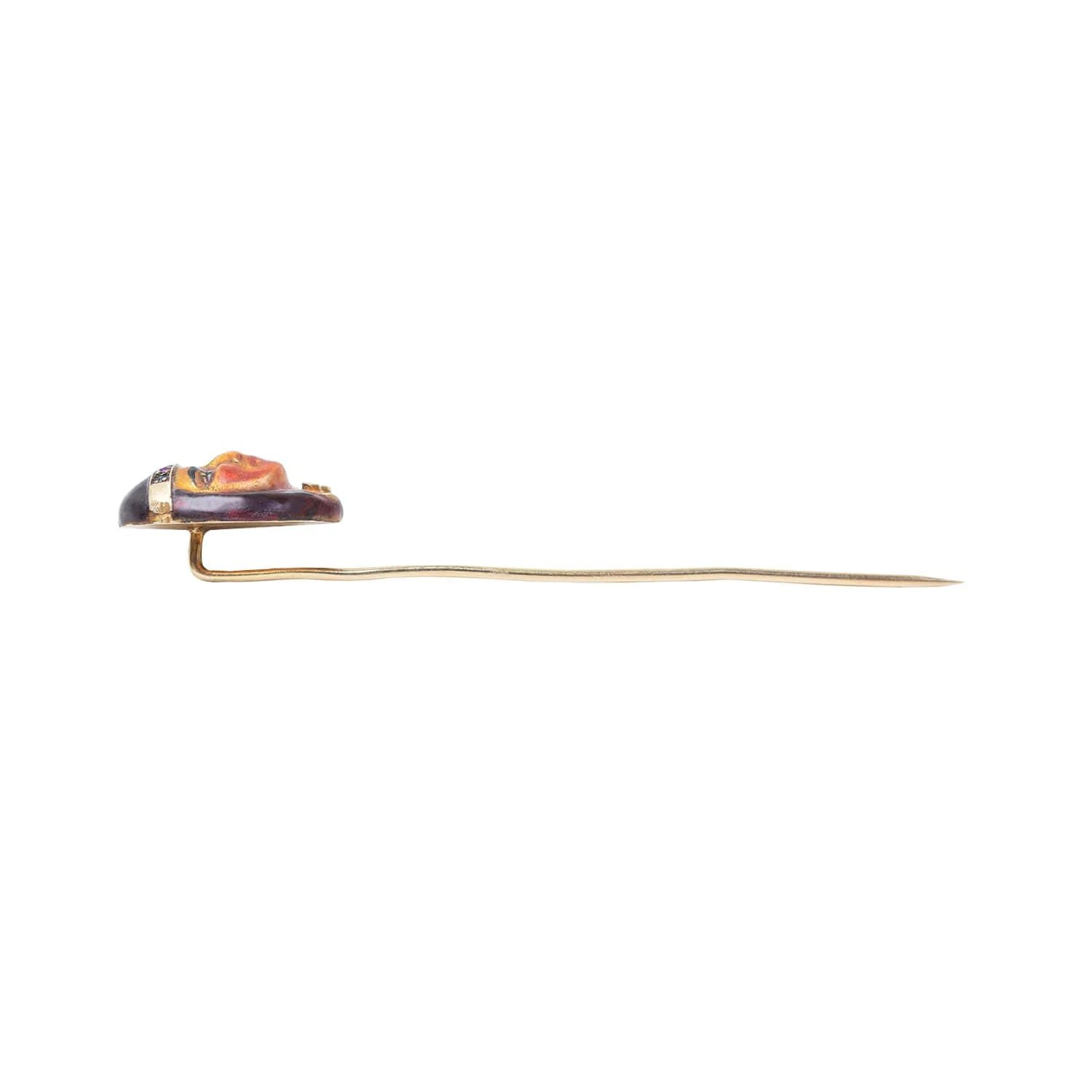 Victorian 14k Ruby, Sapphire, Diamond + Enamel Stick Pin - Image 2
