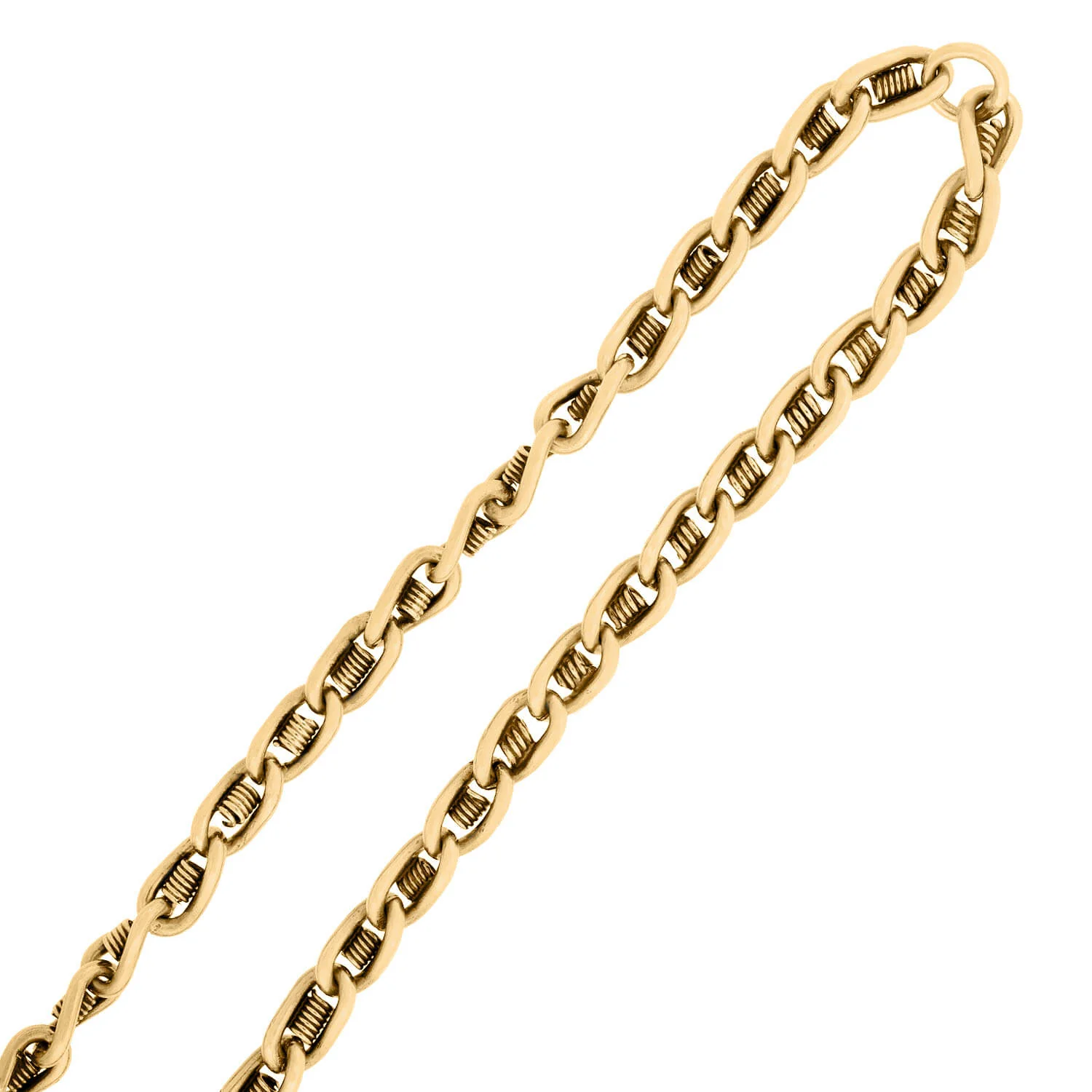 Victorian 14k Spring Link Chain Necklace 60.6 Grams - Image 3