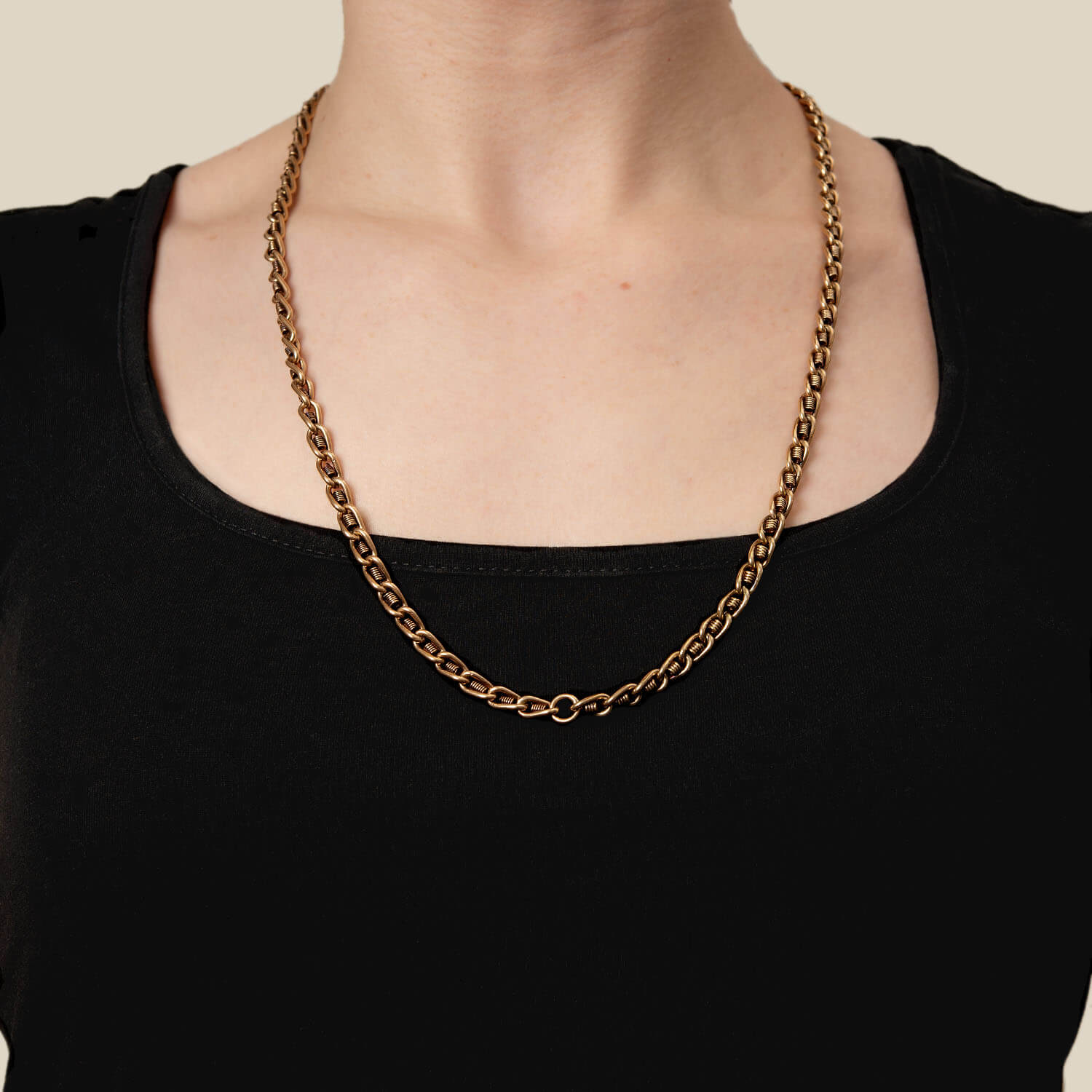 Victorian 14k Spring Link Chain Necklace 60.6 Grams - Image 6
