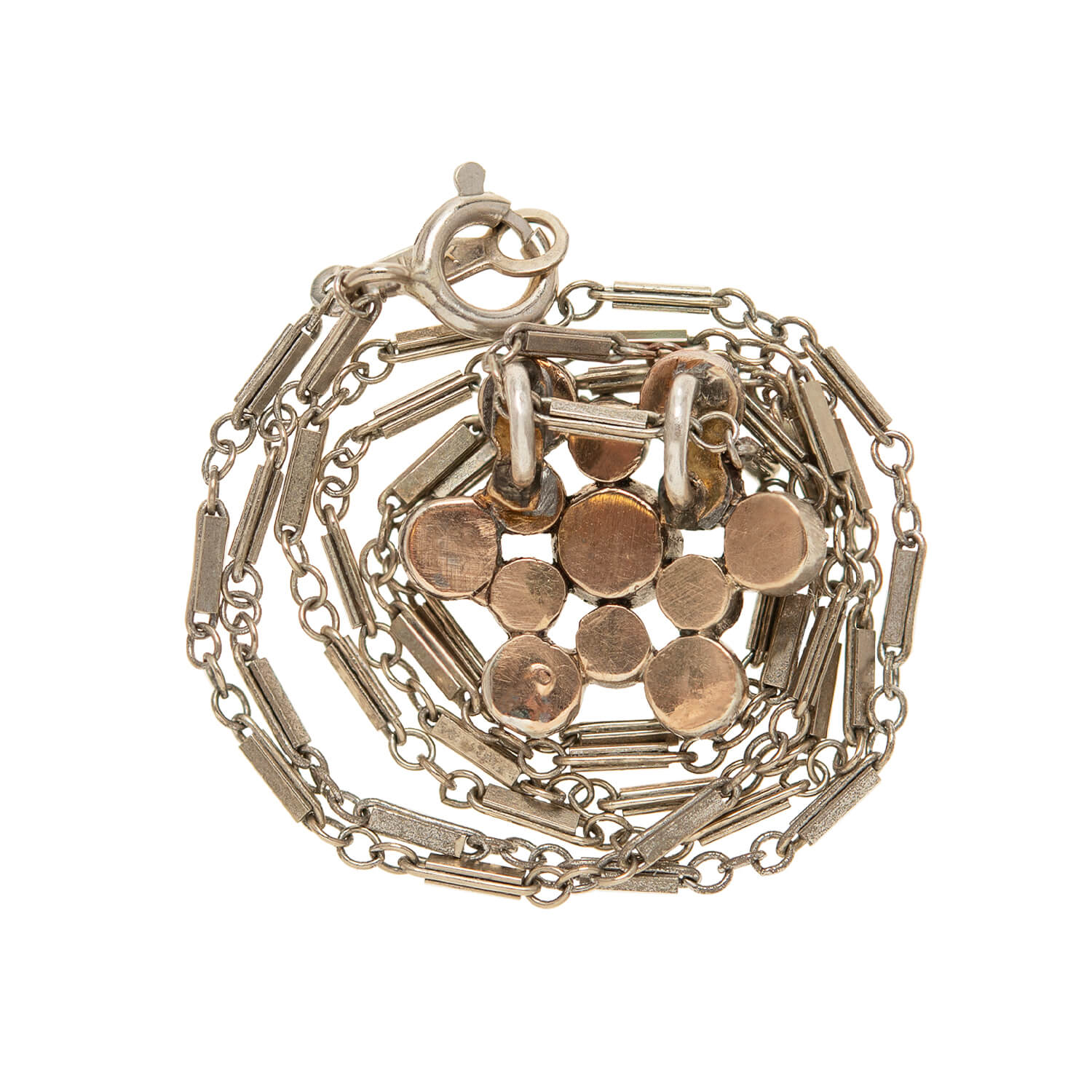 Victorian 14k/Sterling Diamond Snowflake Pendant Necklace - Image 4
