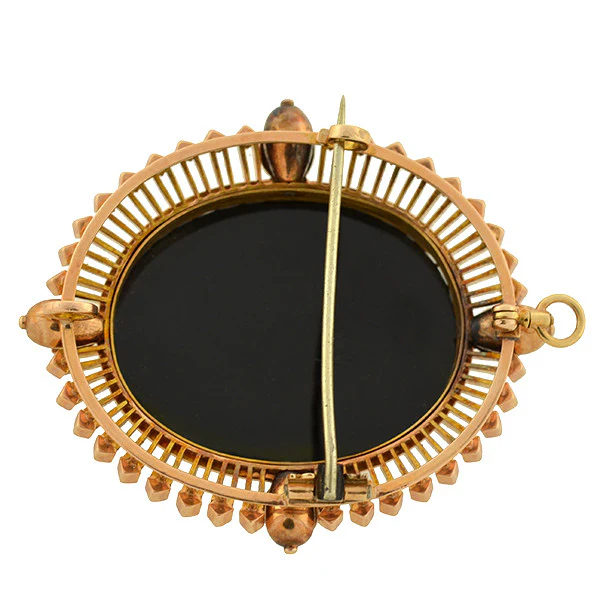 Victorian 14kt Carved Hardstone Cameo Pin/Pendant - Image 5