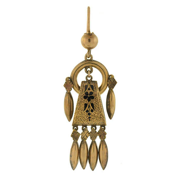 Victorian 14kt Gold & Tracery Fringe Earrings - Image 3
