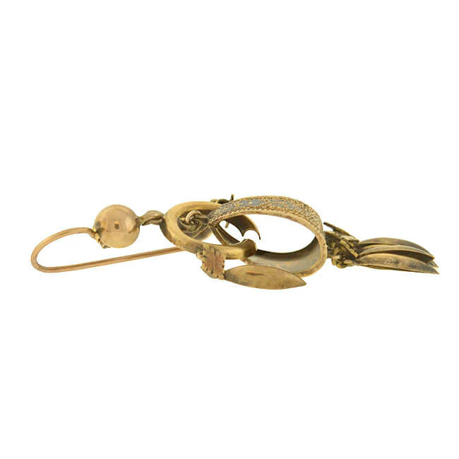 Victorian 14kt Gold & Tracery Fringe Earrings - Image 4