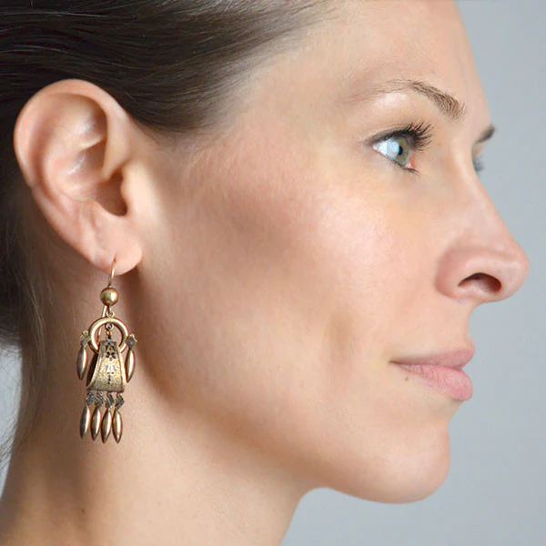 Victorian 14kt Gold & Tracery Fringe Earrings - Image 6