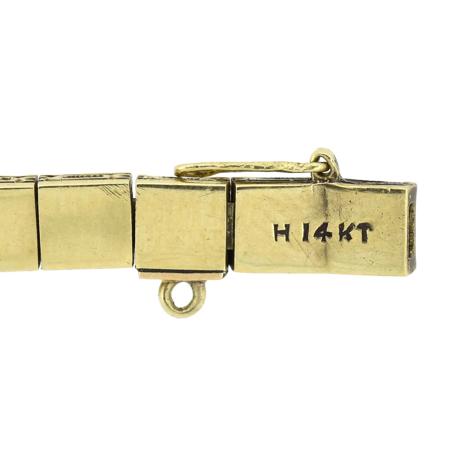 Victorian 14kt Pyramidal Cut Onyx Link Bracelet - Image 6