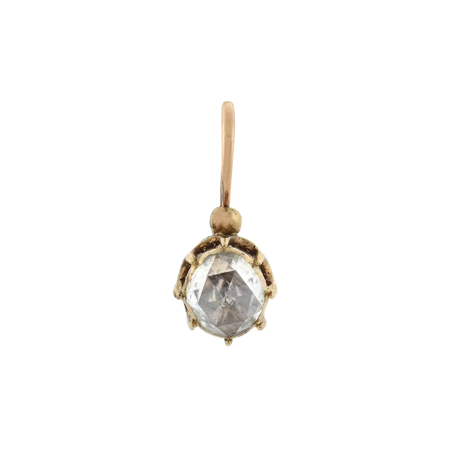 Victorian 14kt + Rose Cut Diamond Drop Earrings 1.20ctw - Image 2