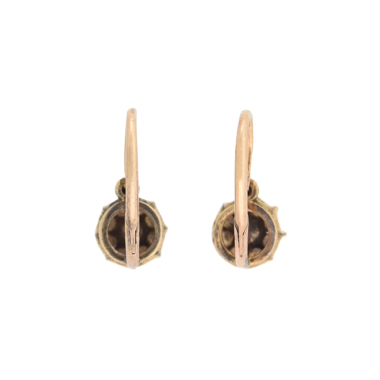 Victorian 14kt + Rose Cut Diamond Drop Earrings 1.20ctw - Image 5