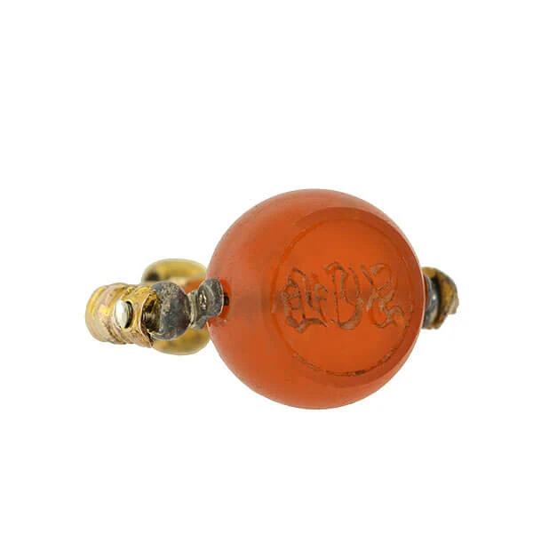 Victorian 14kt + Steel Carnelian Intaglio Spinner Fob - Image 5