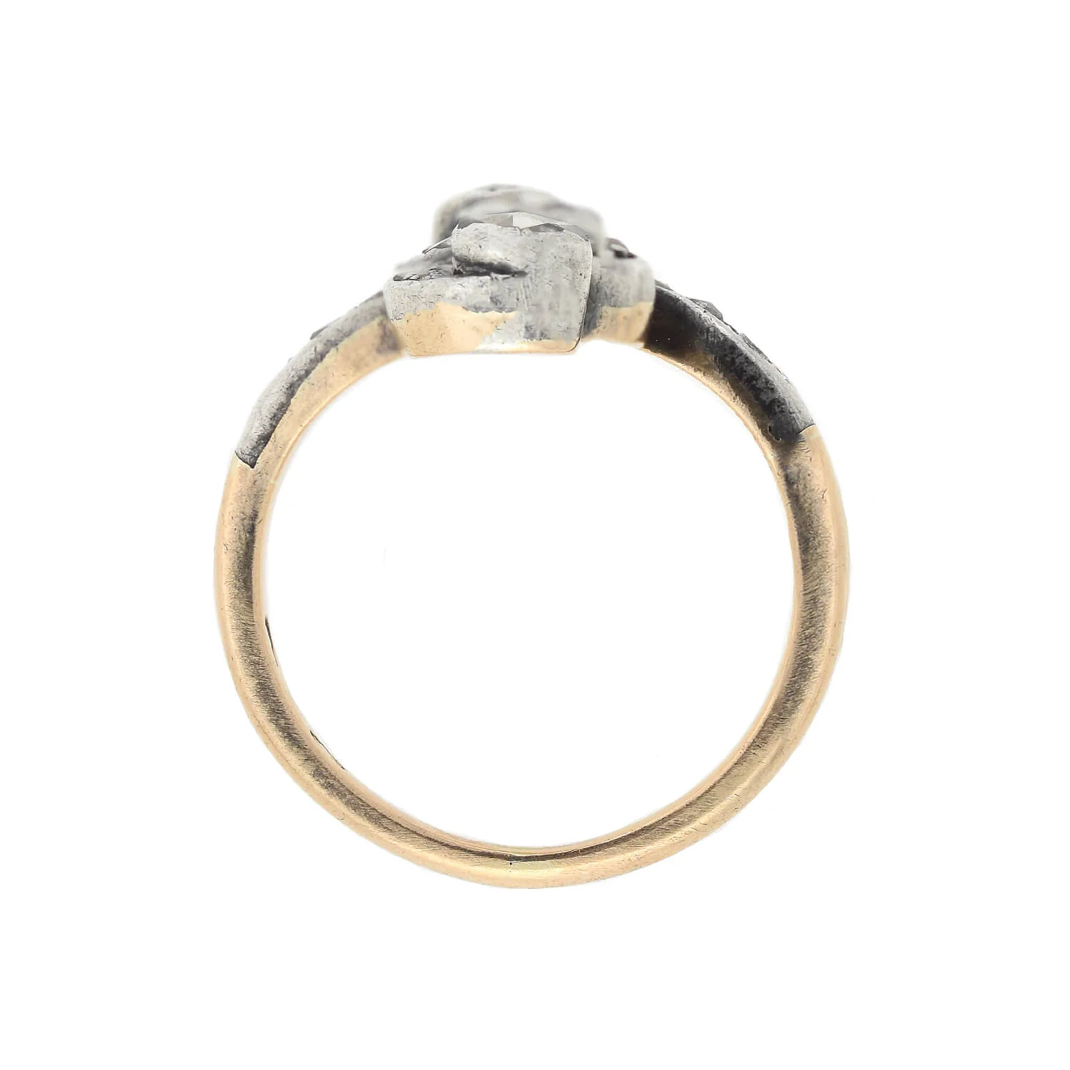Victorian 14kt/Sterling + Diamond Ribbon Ring - Image 3