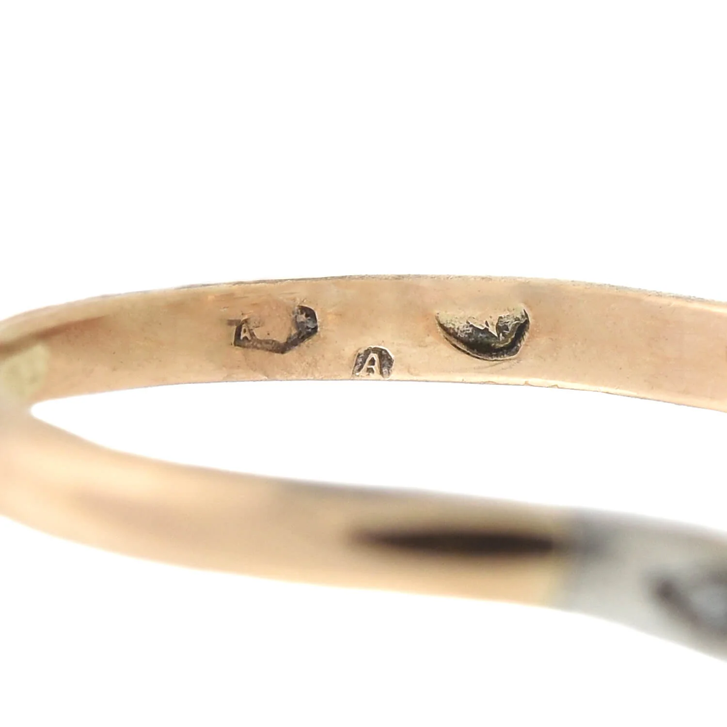 Victorian 14kt/Sterling + Diamond Ribbon Ring - Image 6