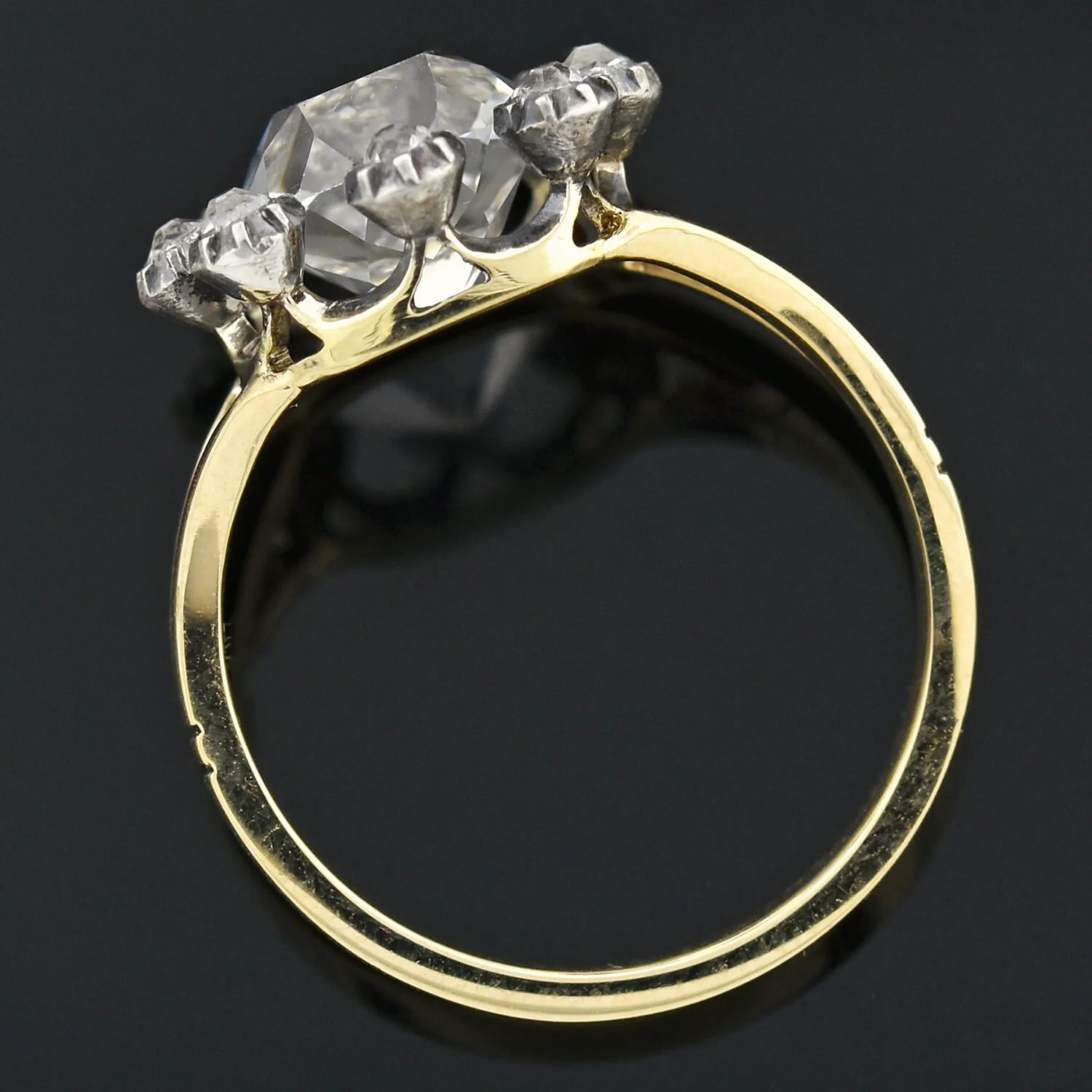 Victorian 14kt/Sterling French Paste Cluster Conversion Ring - Image 3