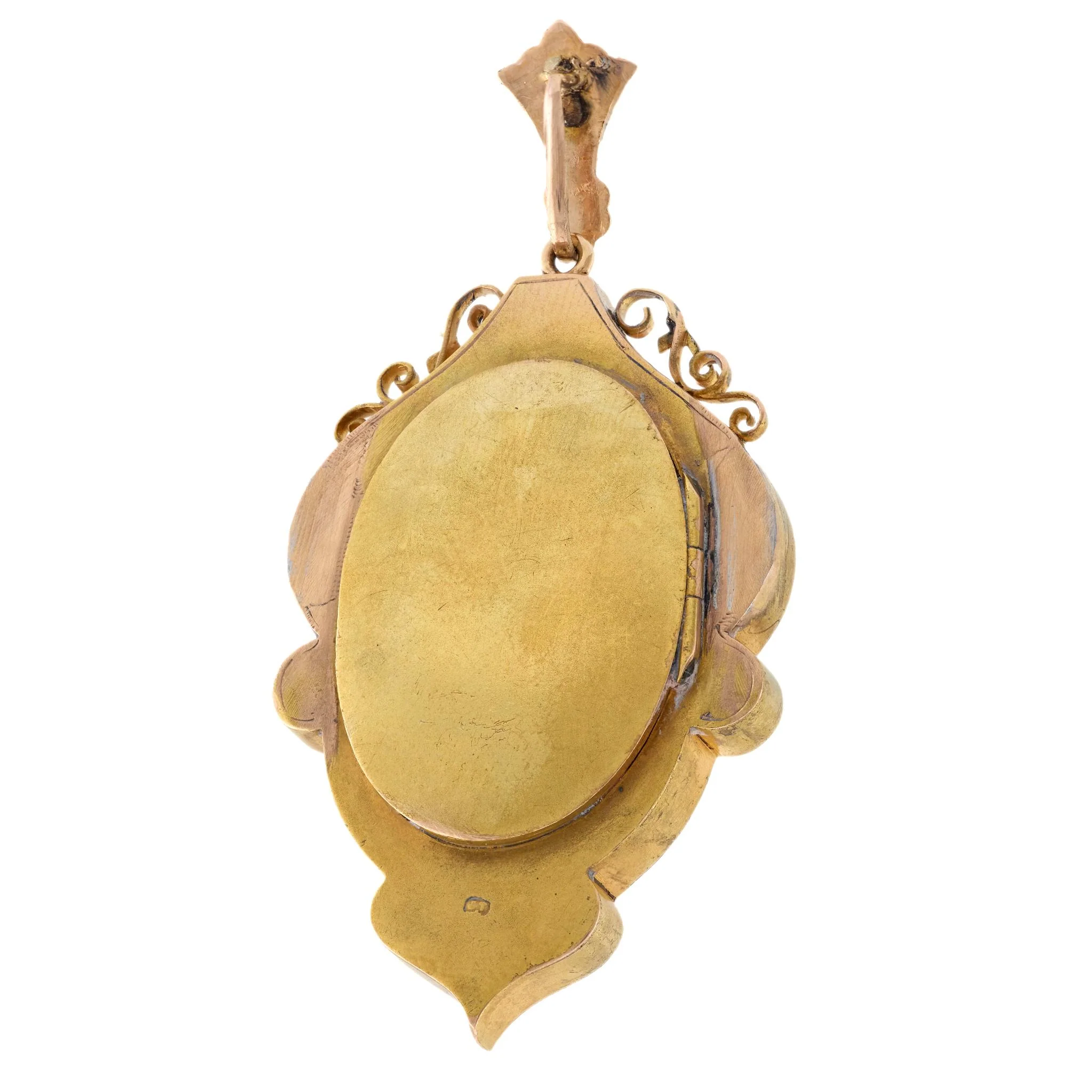 Victorian 15k and Diamond Etruscan Locket - Image 3