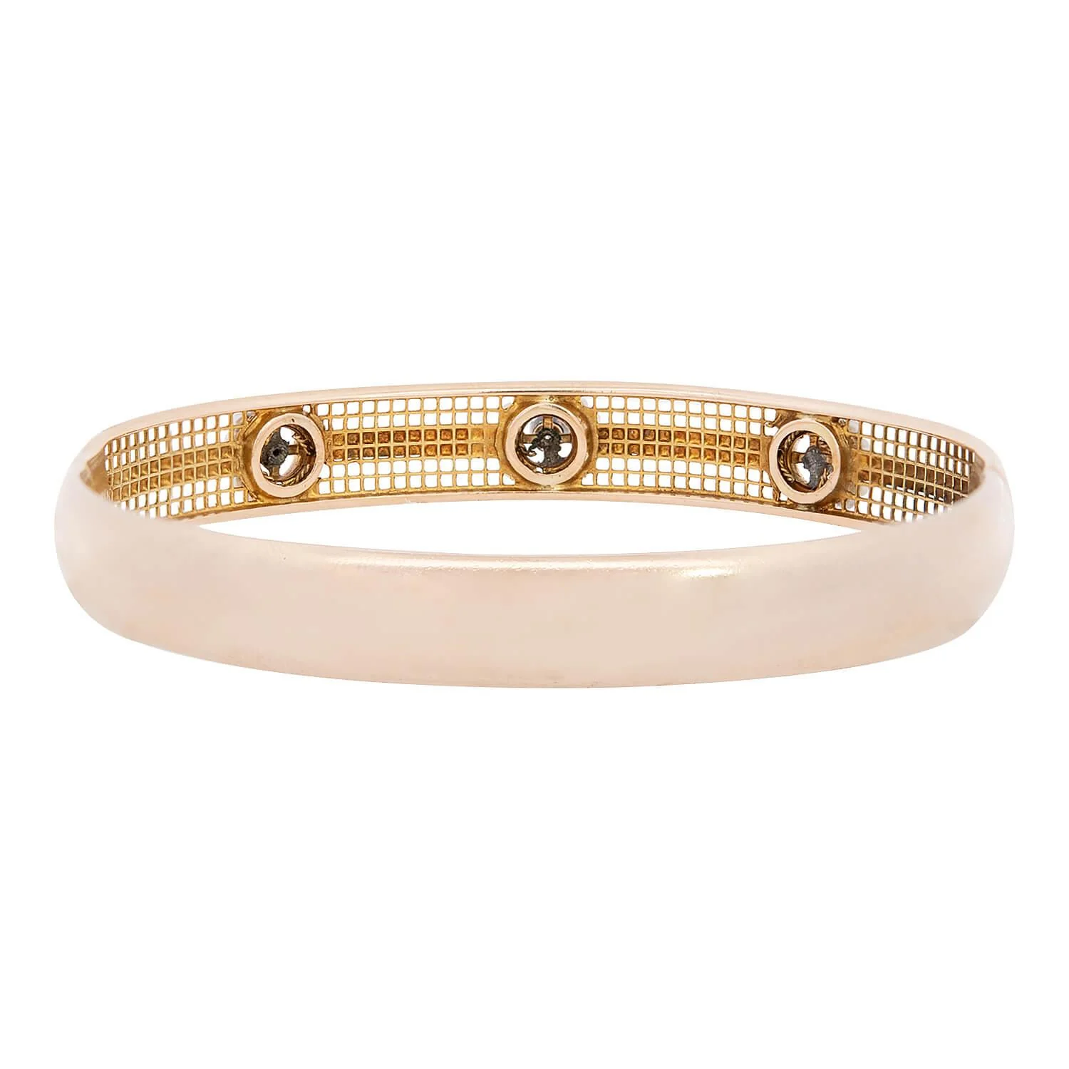 Victorian 15k Diamond, Pearl, and Enamel Bangle - Image 5