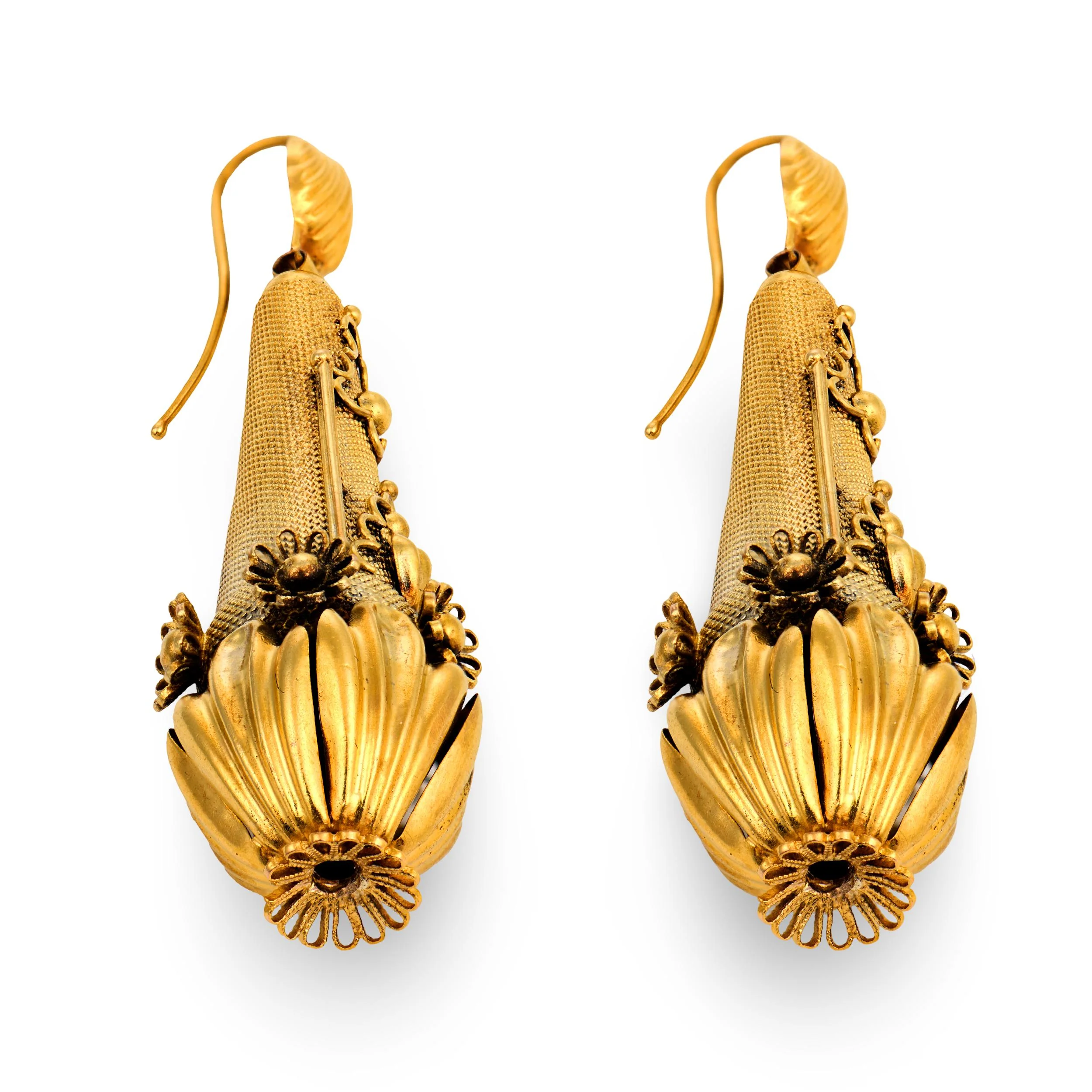 Victorian 15k Etruscan Dangle Earrings - Image 3