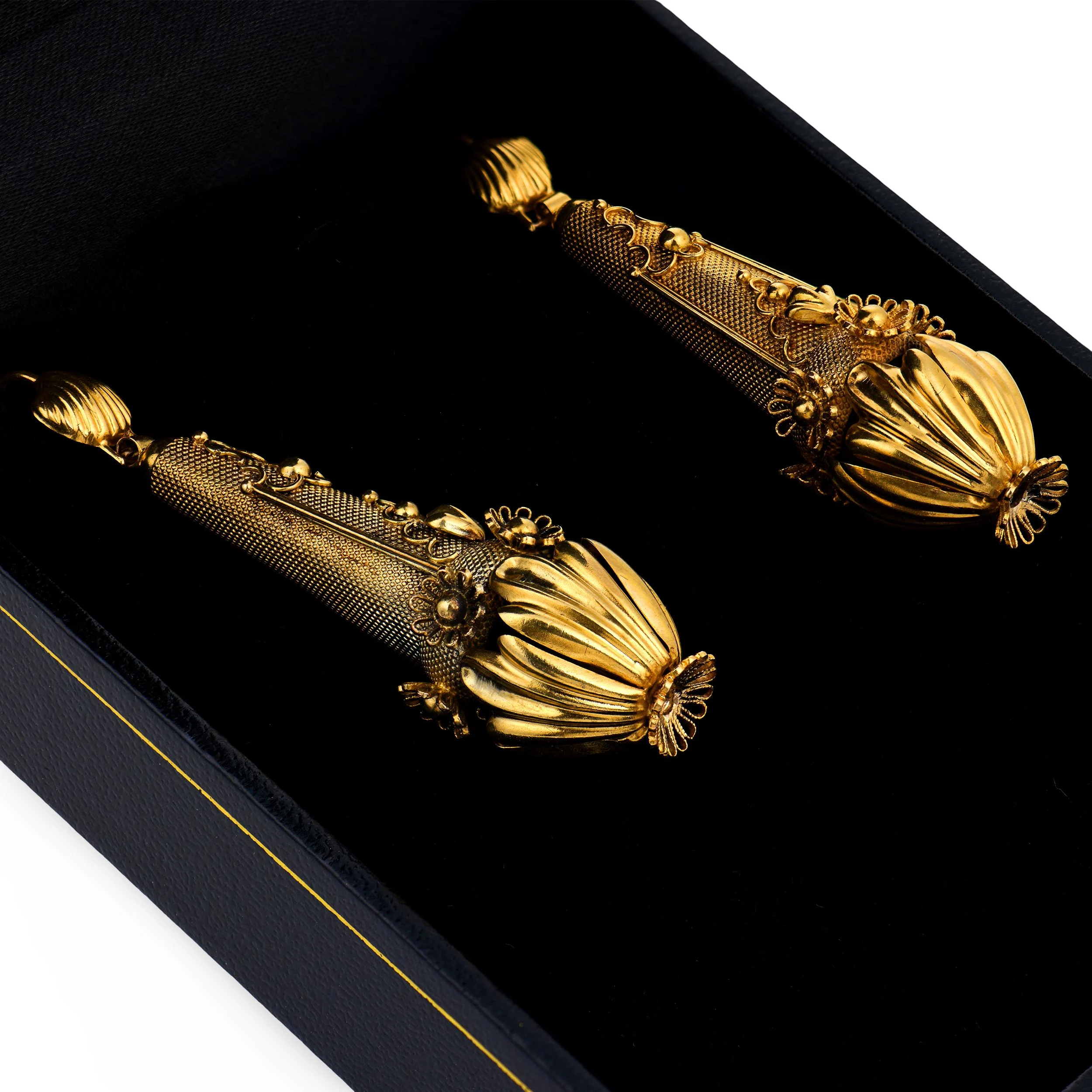 Victorian 15k Etruscan Dangle Earrings - Image 4
