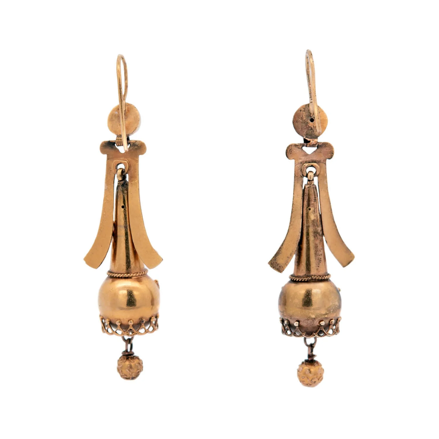 Victorian 15k Etruscan Dangle Earrings - Image 3
