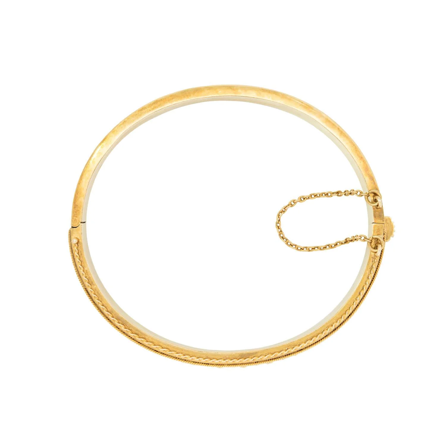 Victorian 15k Etruscan Hinged Bangle - Image 3
