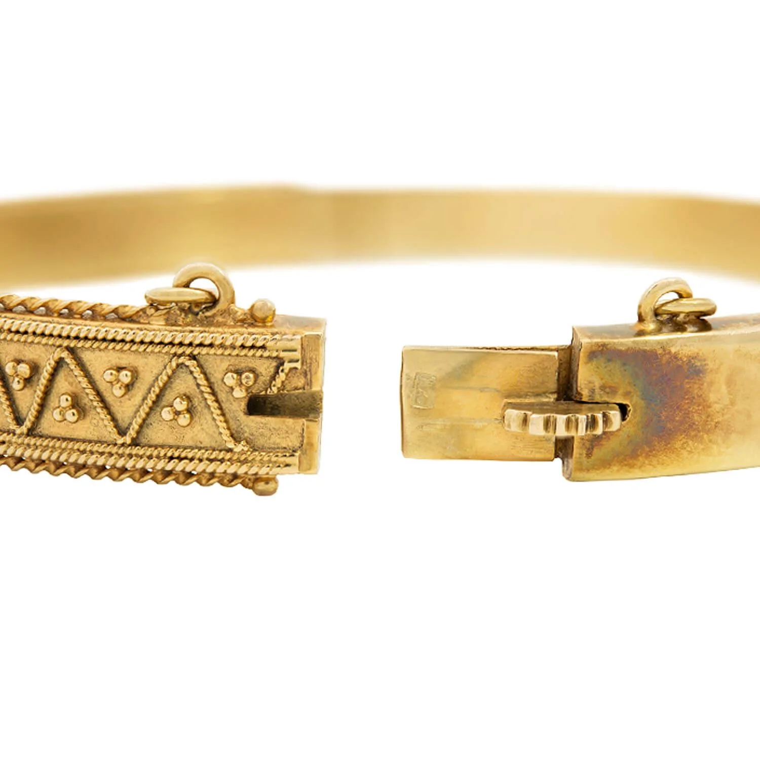 Victorian 15k Etruscan Hinged Bangle - Image 6