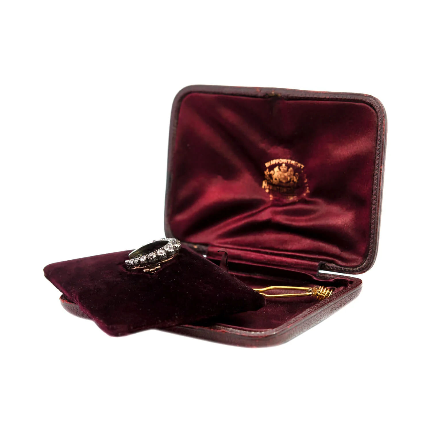 HAMILTON & INCHES Victorian 15k/Sterling Silver Diamond Crescent Pin/Trembler Hairpin - Image 11