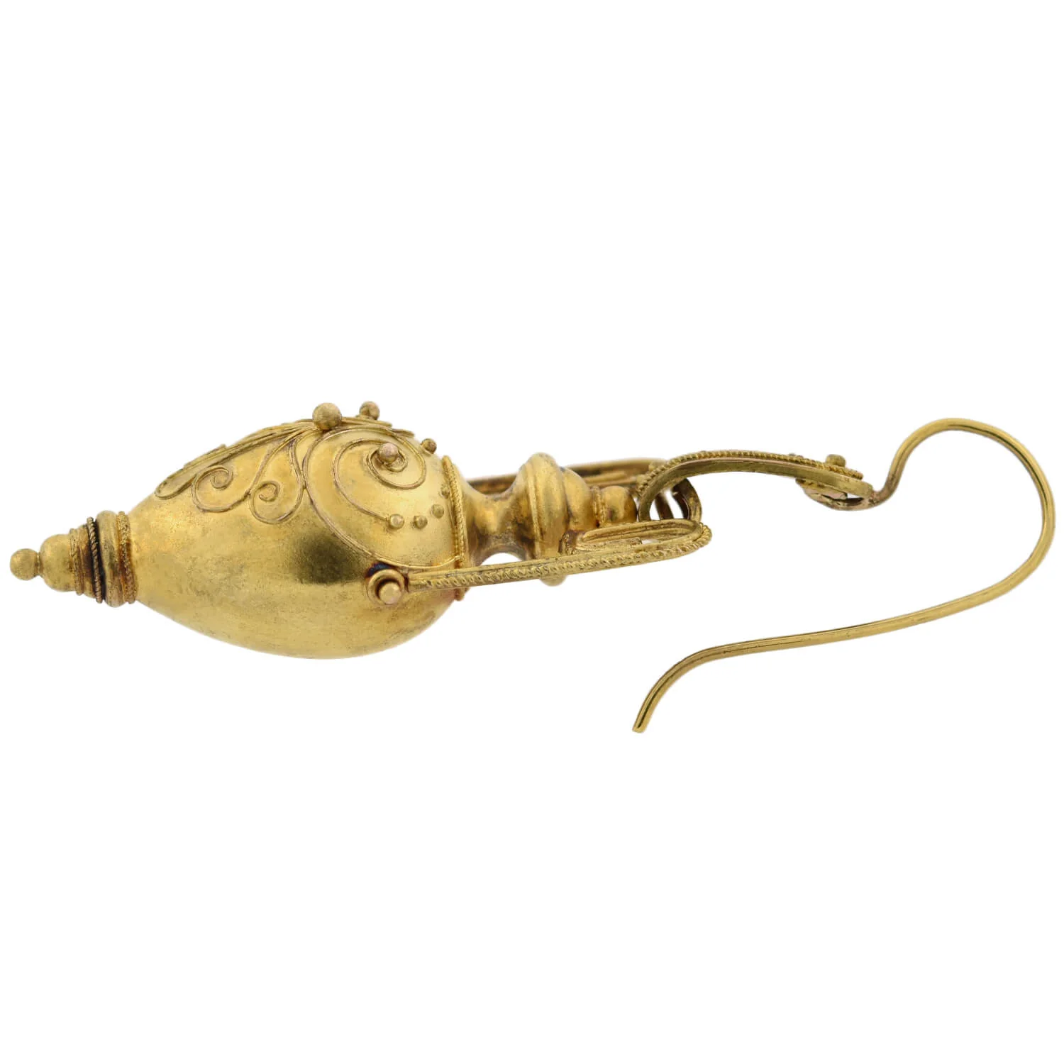Victorian 15kt Etruscan Hanging Urn Earrings - Image 5
