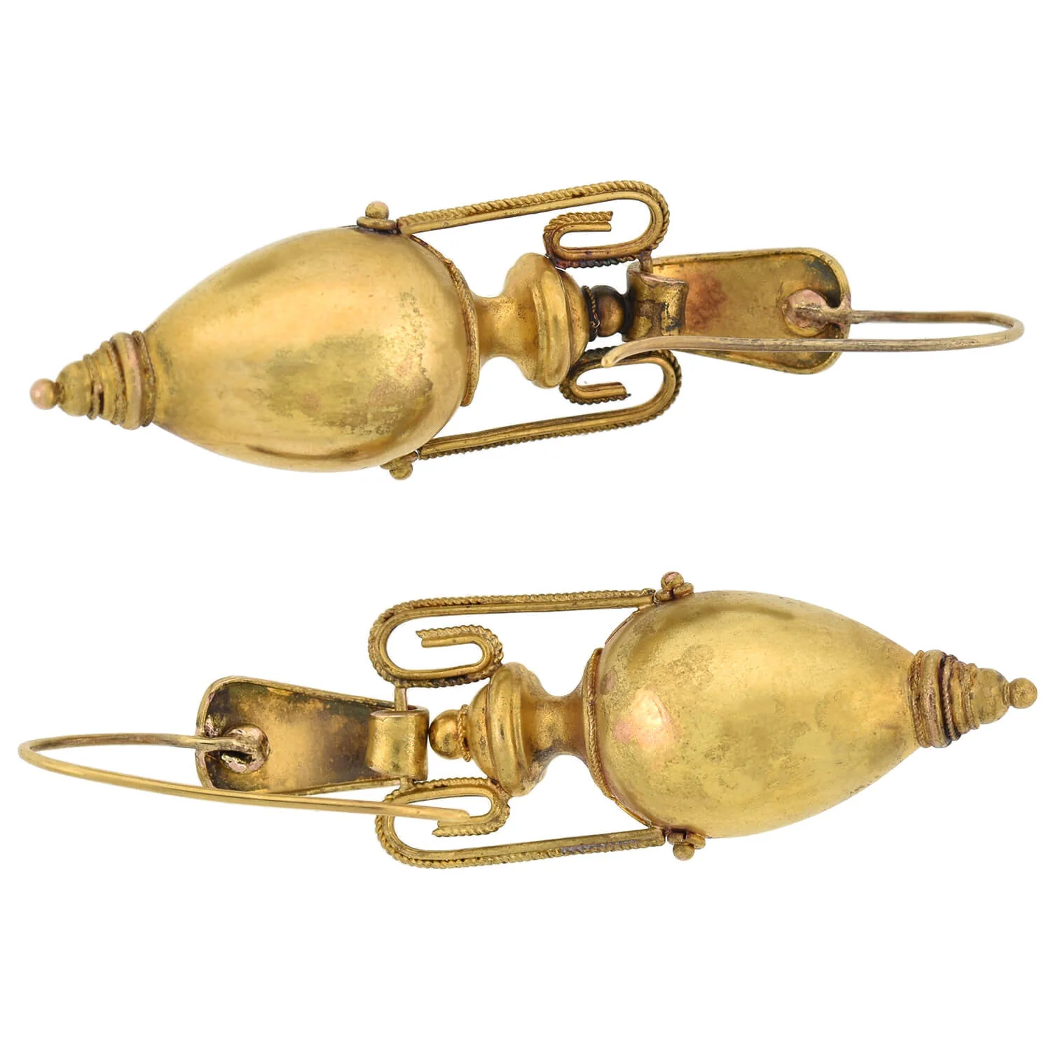 Victorian 15kt Etruscan Hanging Urn Earrings - Image 6