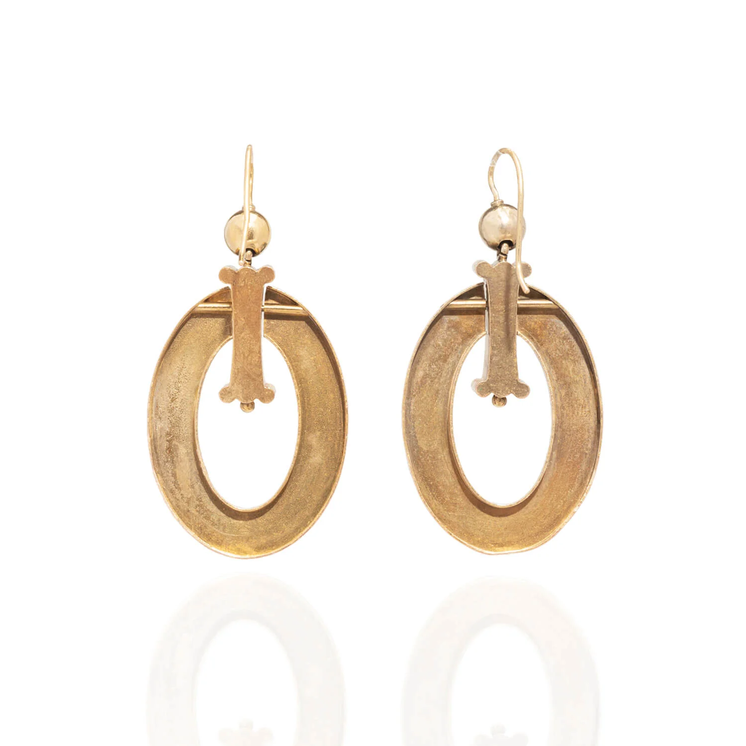 Victorian 15kt Mixed Metals Open Hoop Earring - Image 4