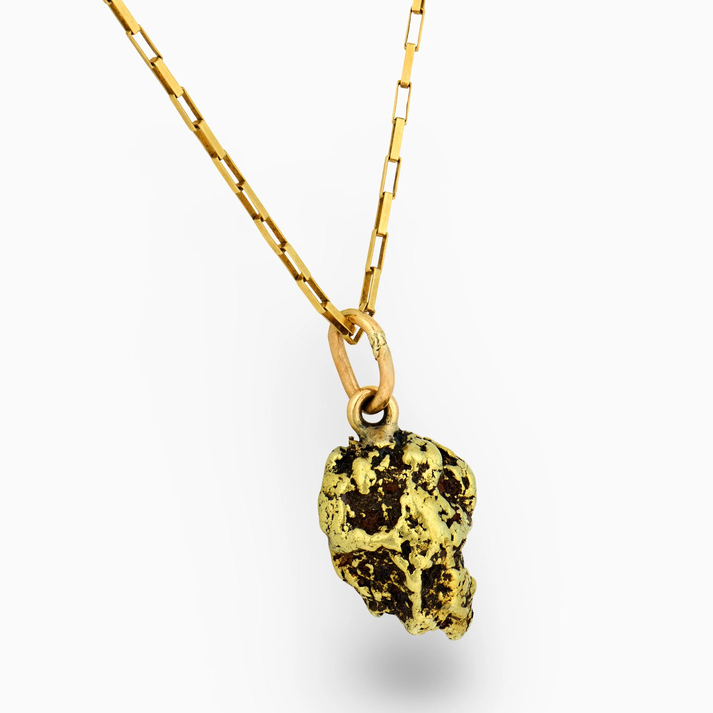 Victorian 18k/14k Quartz "Nugget" Pendant Necklace - Image 3
