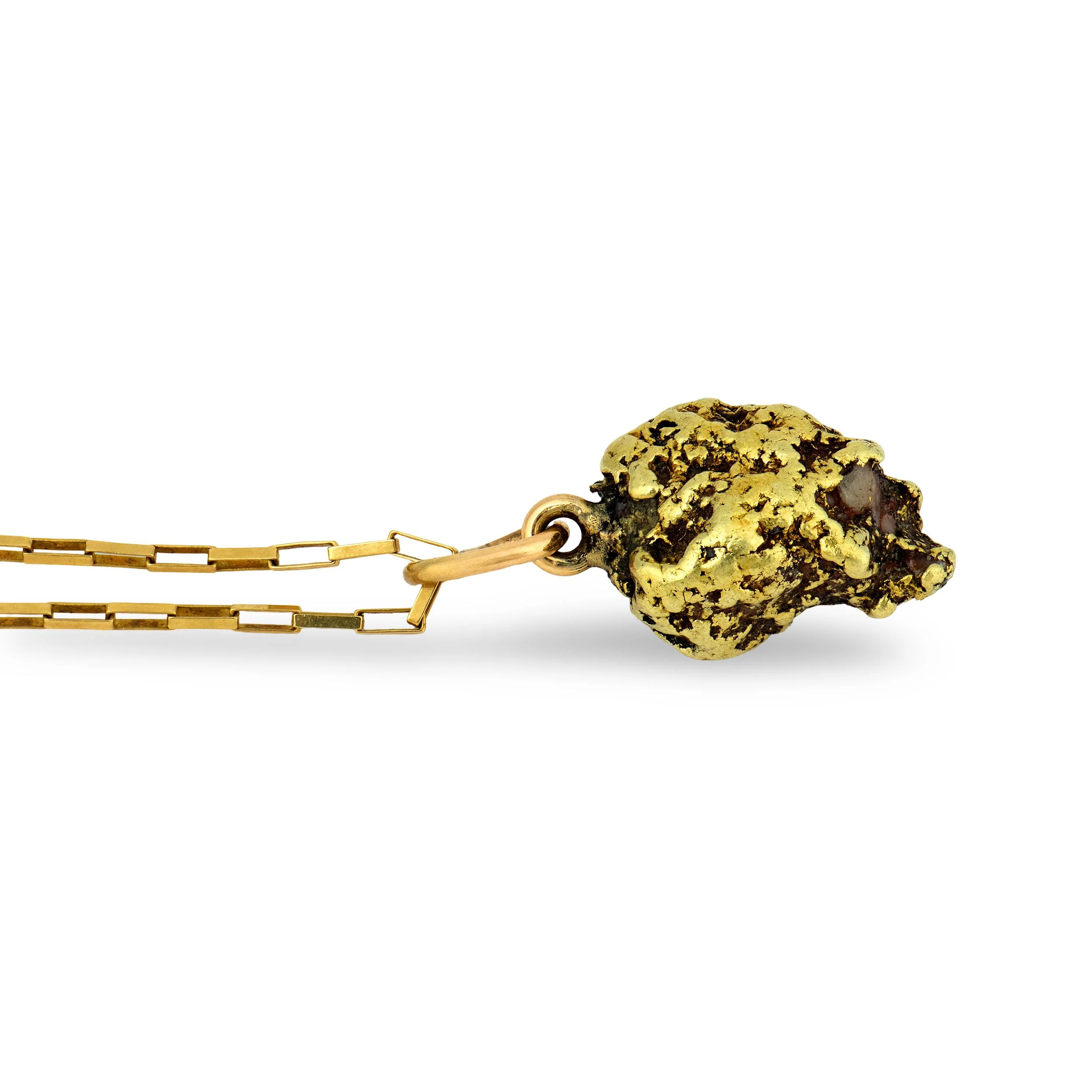 Victorian 18k/14k Quartz "Nugget" Pendant Necklace - Image 4