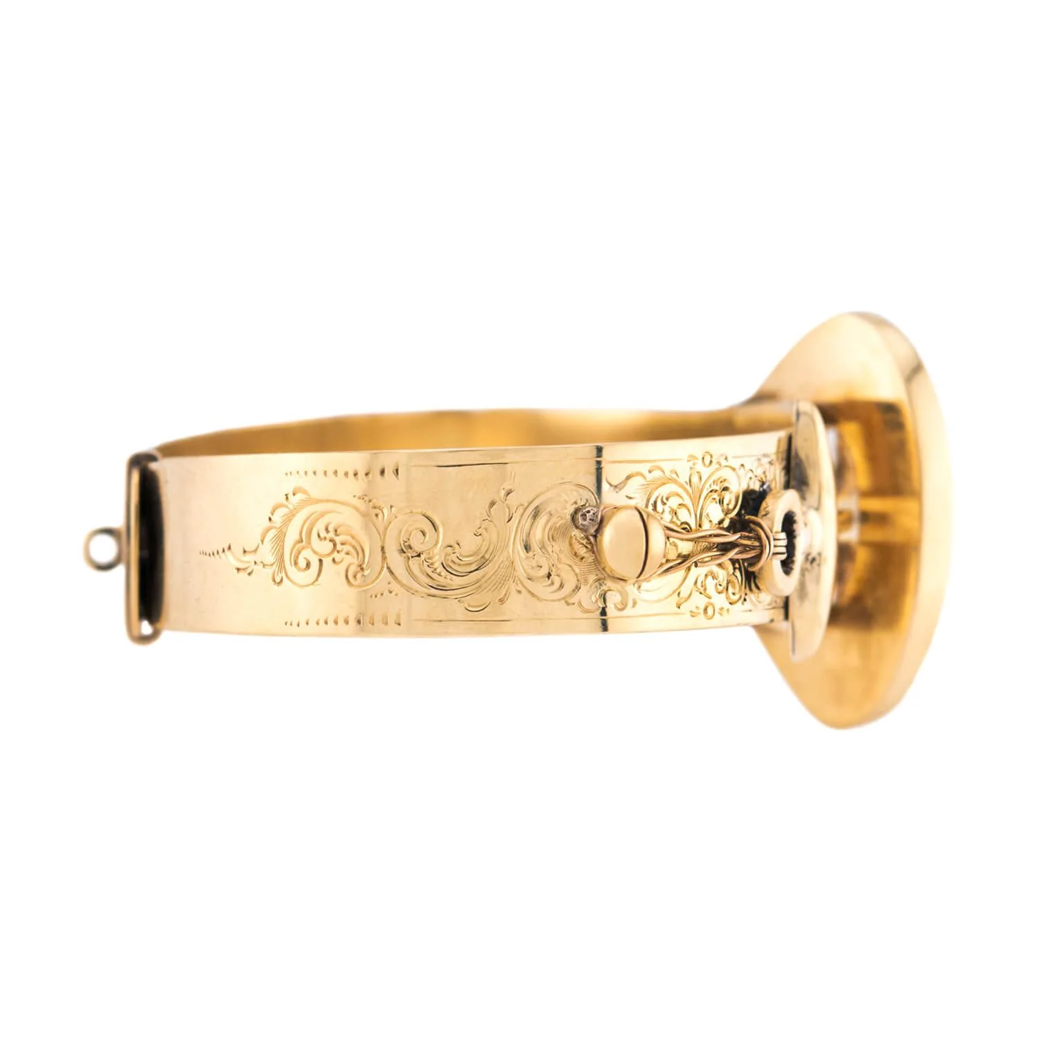 Victorian 18k Anchor-Motif Buckle Bangle - Image 3