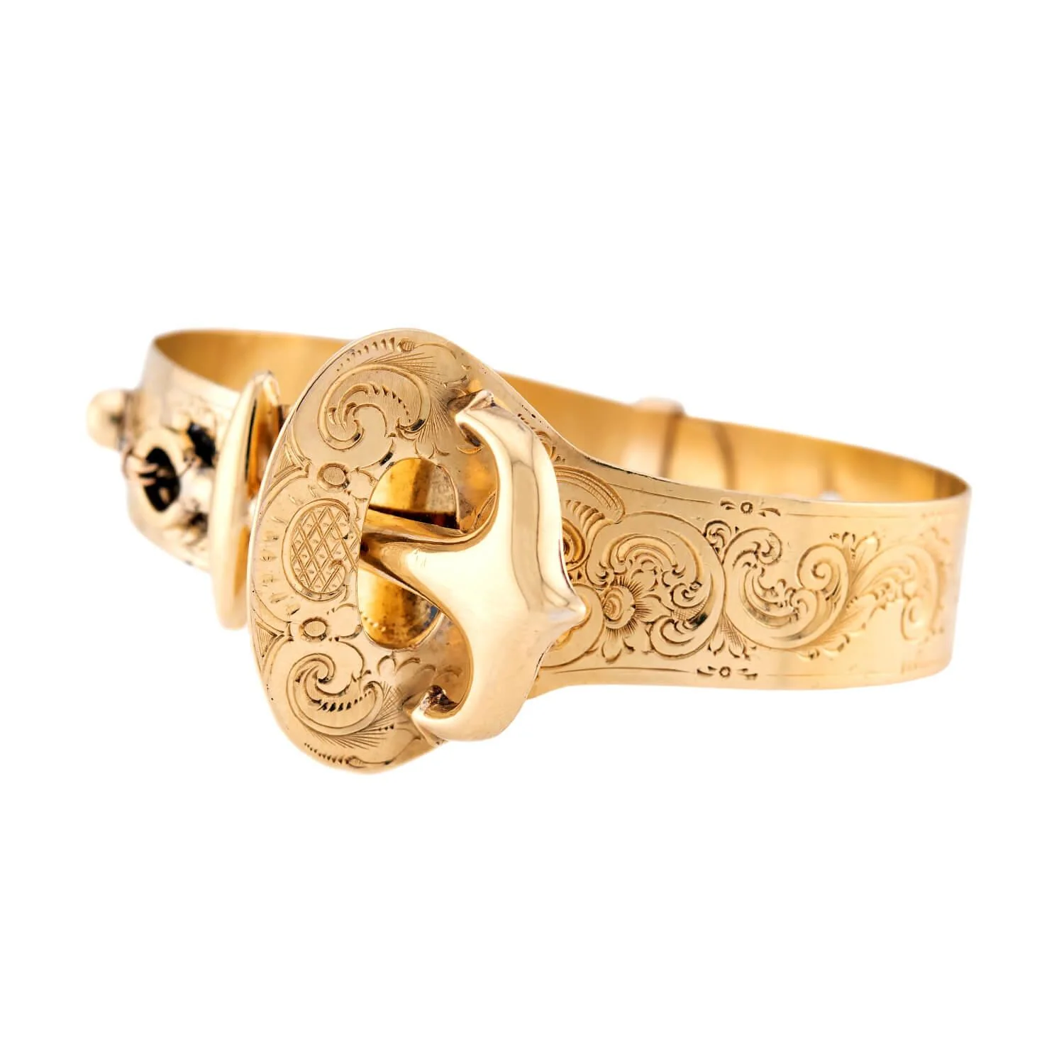 Victorian 18k Anchor-Motif Buckle Bangle - Image 6
