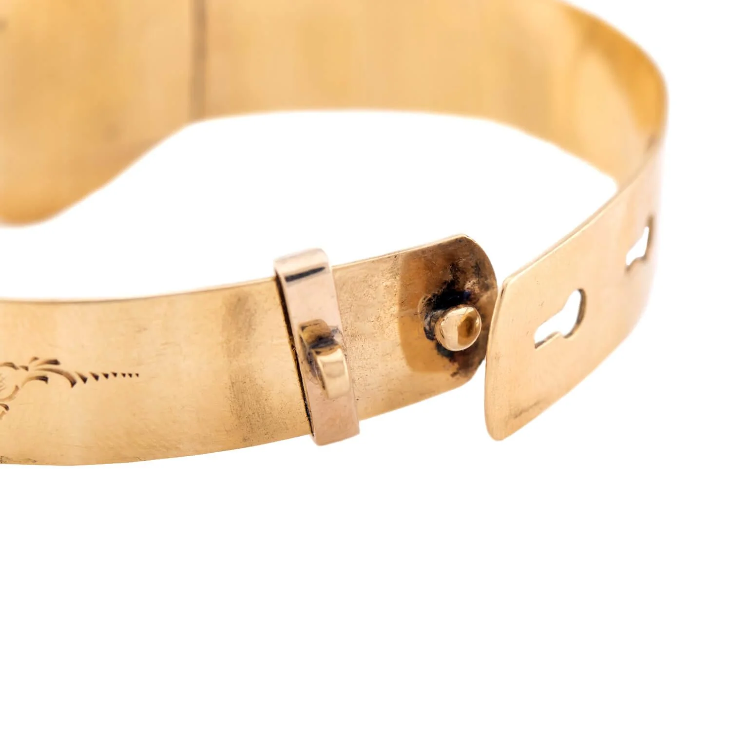 Victorian 18k Anchor-Motif Buckle Bangle - Image 7